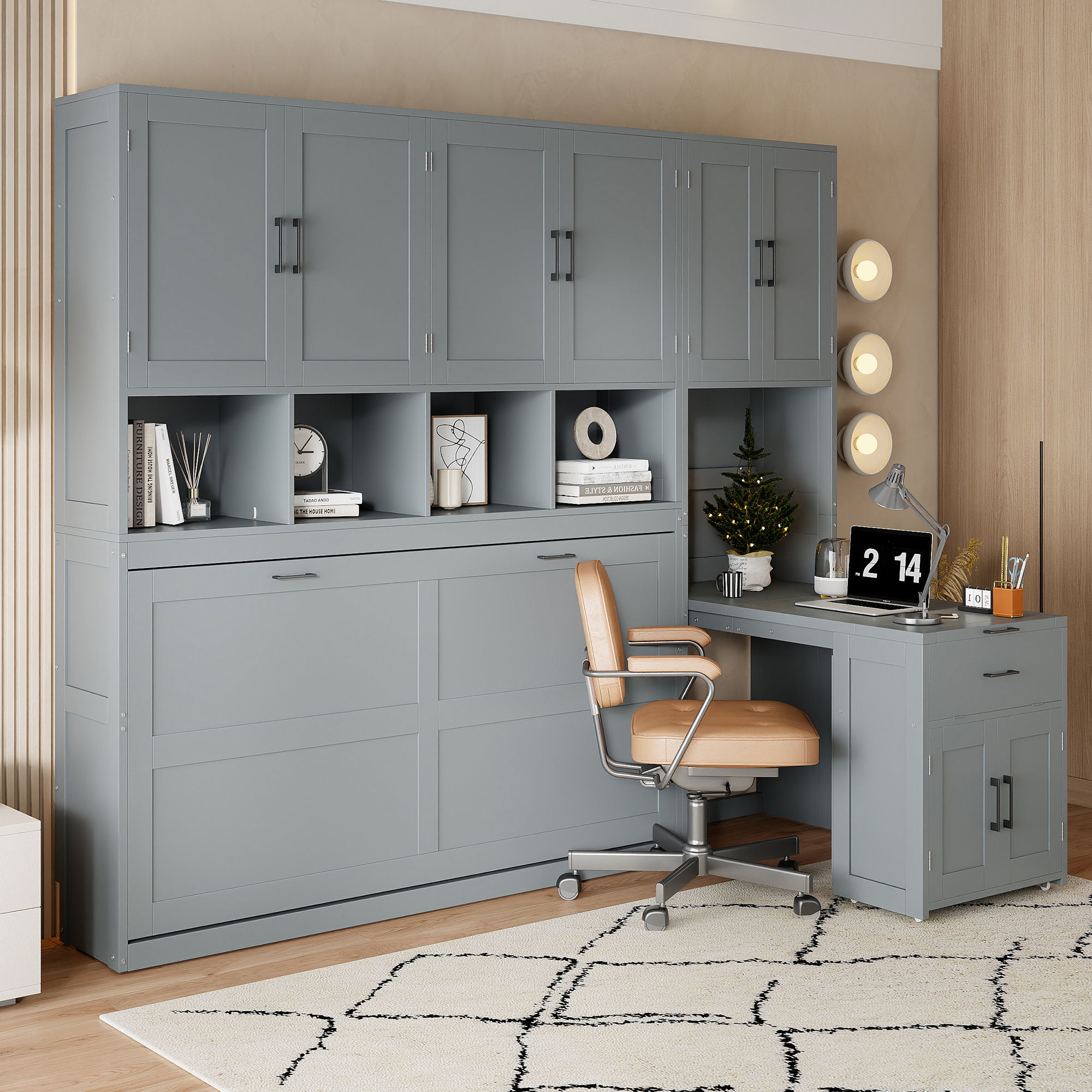Murphy Wall Bed With Closet, Drawers & Desk
