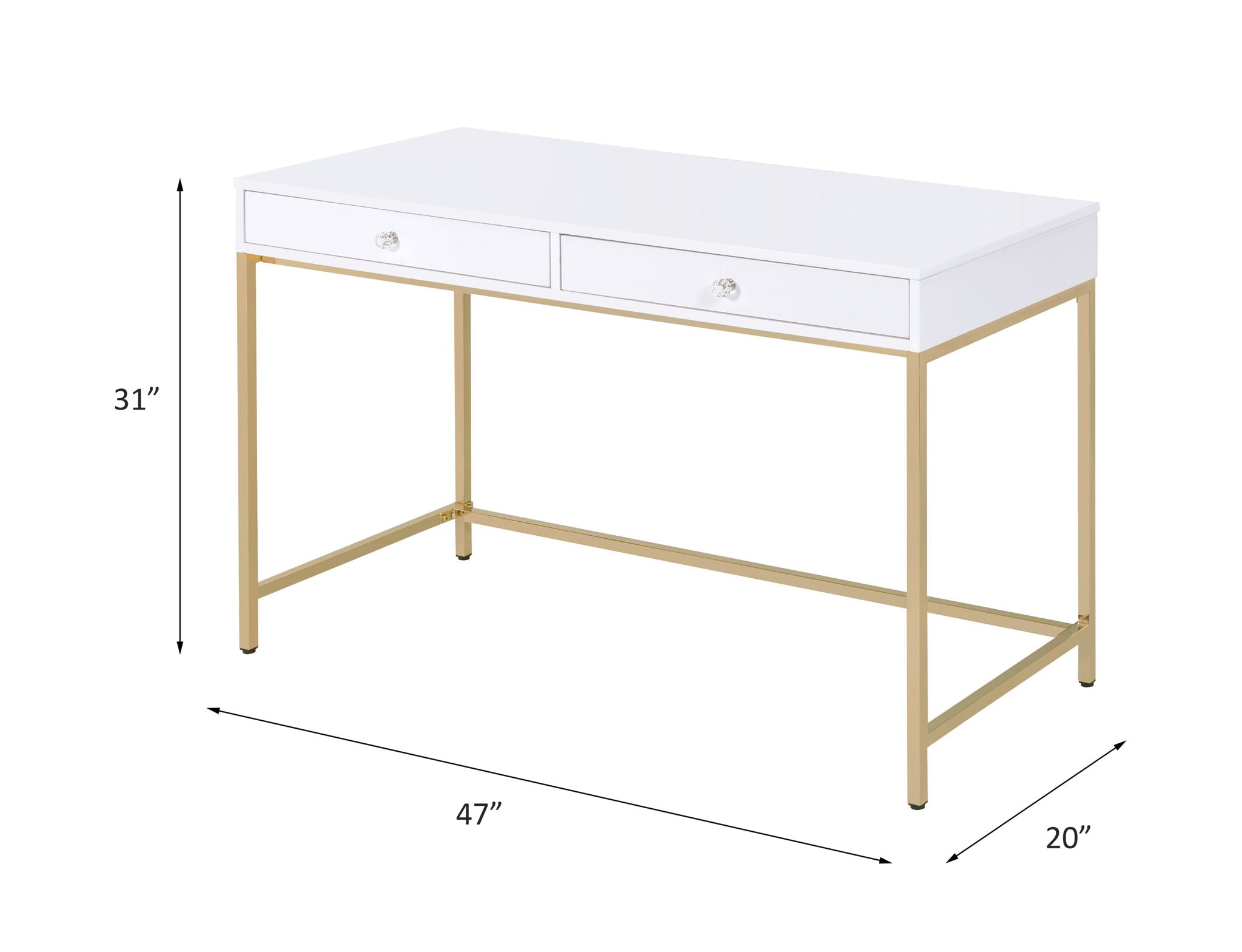 Ottey - High Gloss Writing Desk