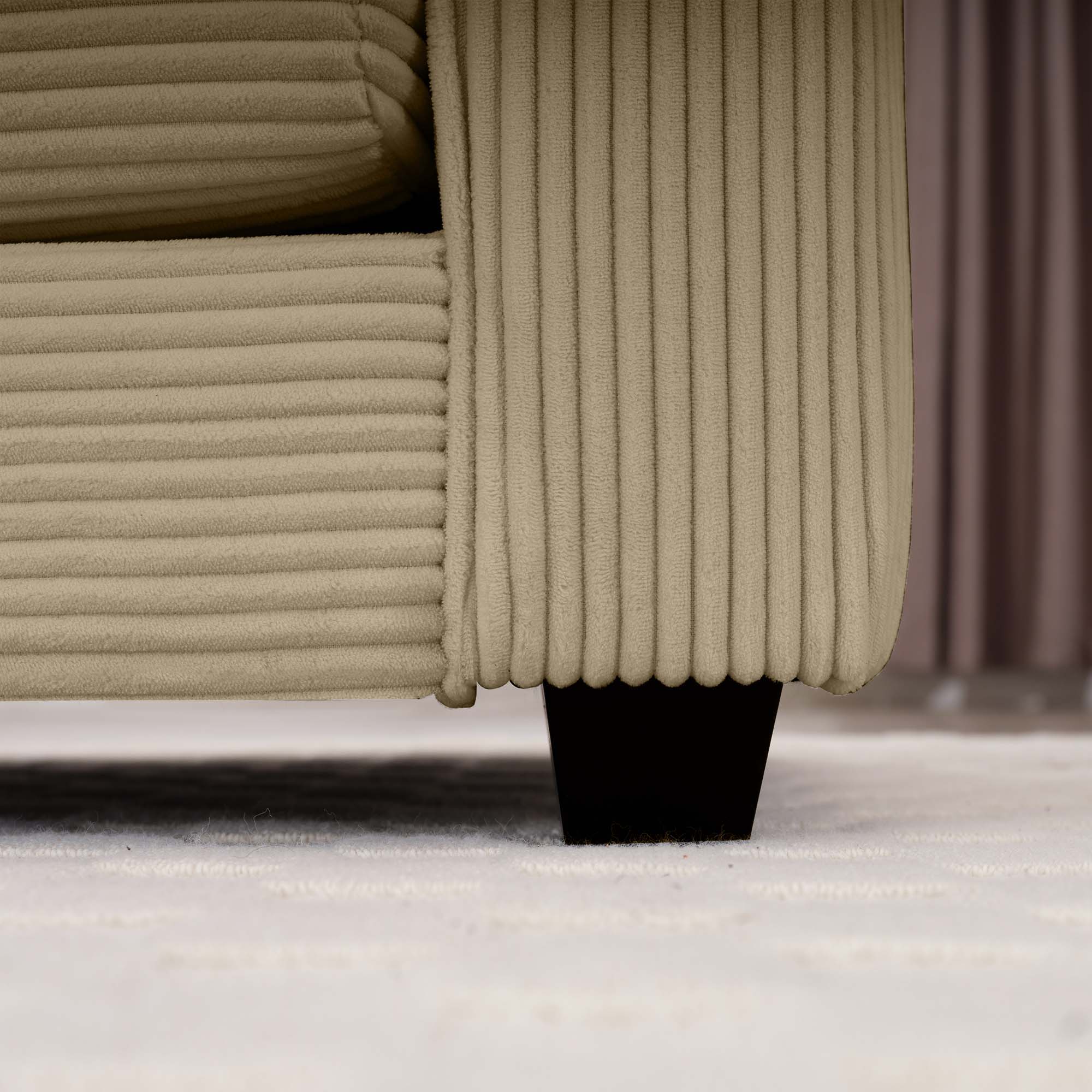 Modern Classic Corduroy Fabric Single Chair Deep Seat Sofa With Pillow