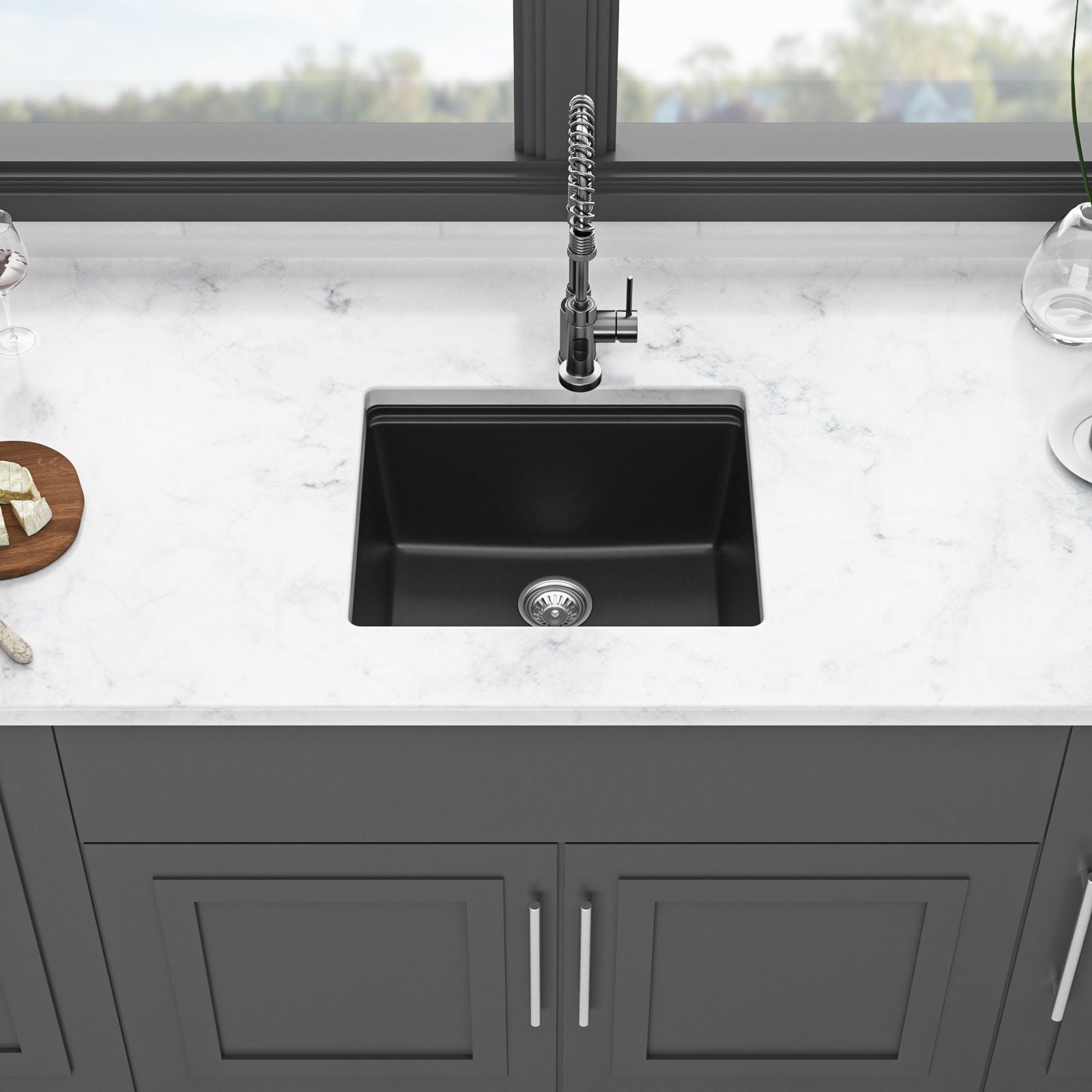 Quartz Composite Kitchen Sink With Workstation, Undermount