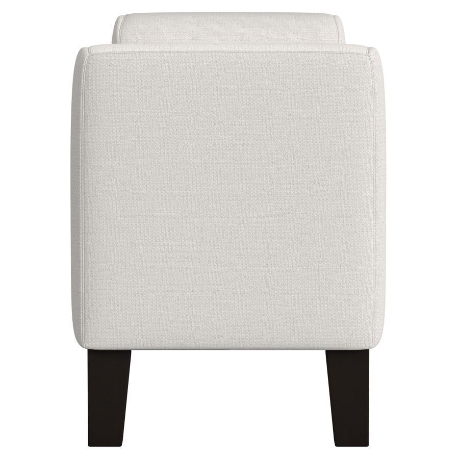 Rex - Fabric Upholstered Accent Bench With Armrests - Vanilla
