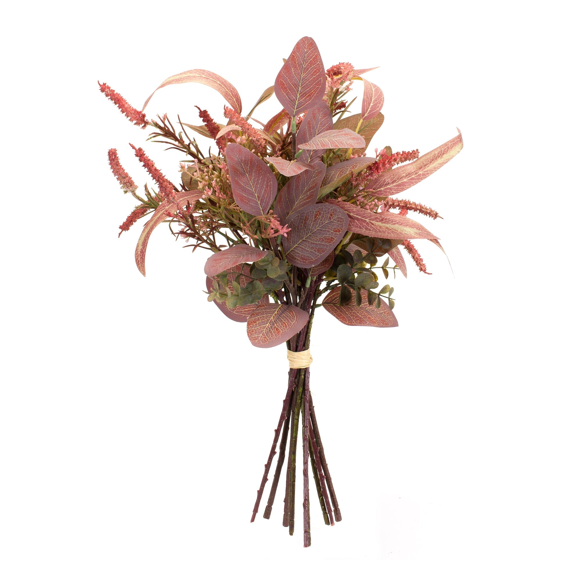 Fall Burgandy Foliage and Thistle Bundle Bouquet (Set of 6)