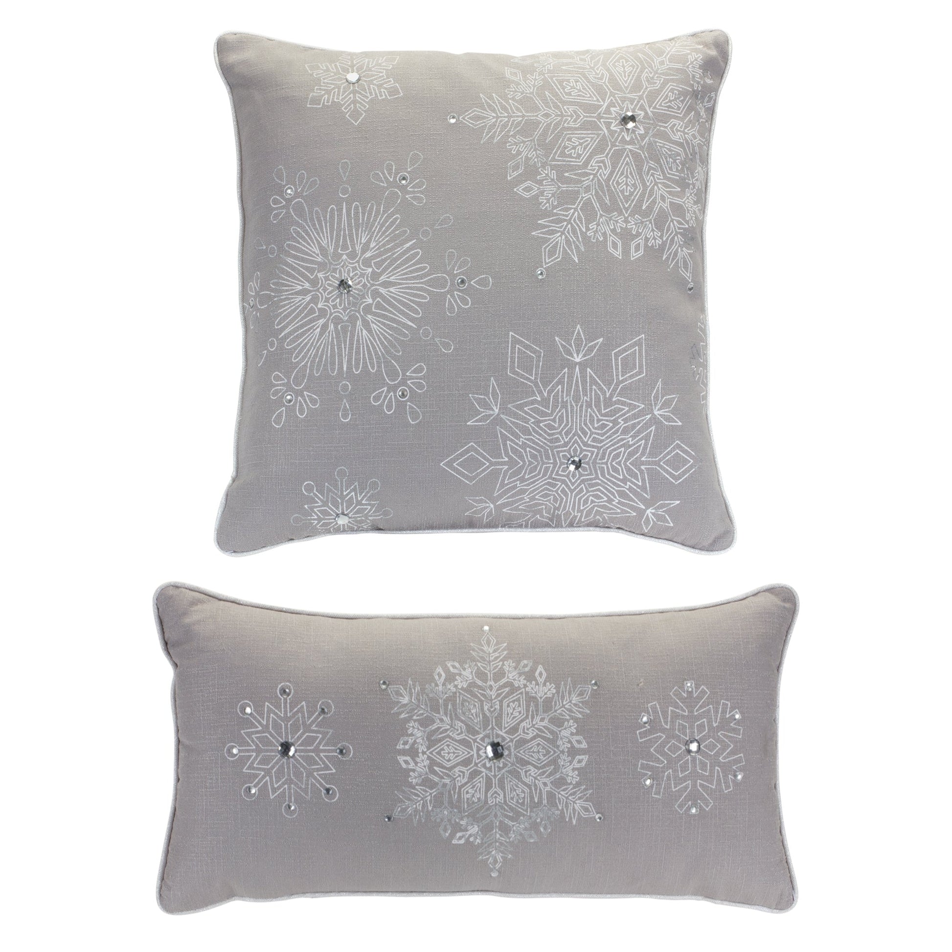 Grey-Embroidered-Snowflake-Pillow-(Set-of-2)-Christmas-Decor