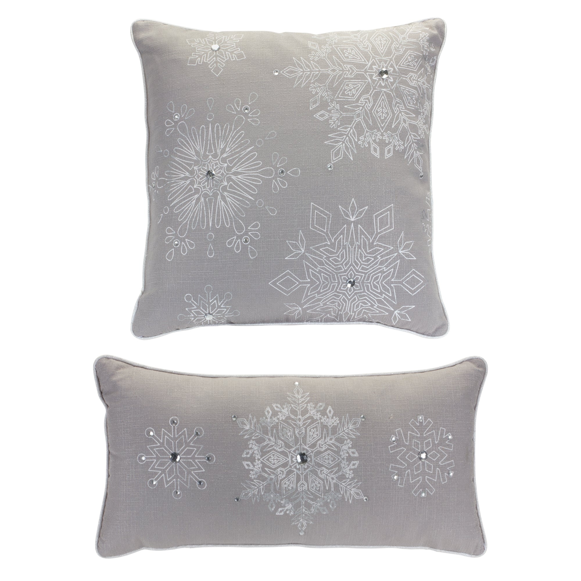 Grey-Embroidered-Snowflake-Pillow-(Set-of-2)-Christmas-Decor