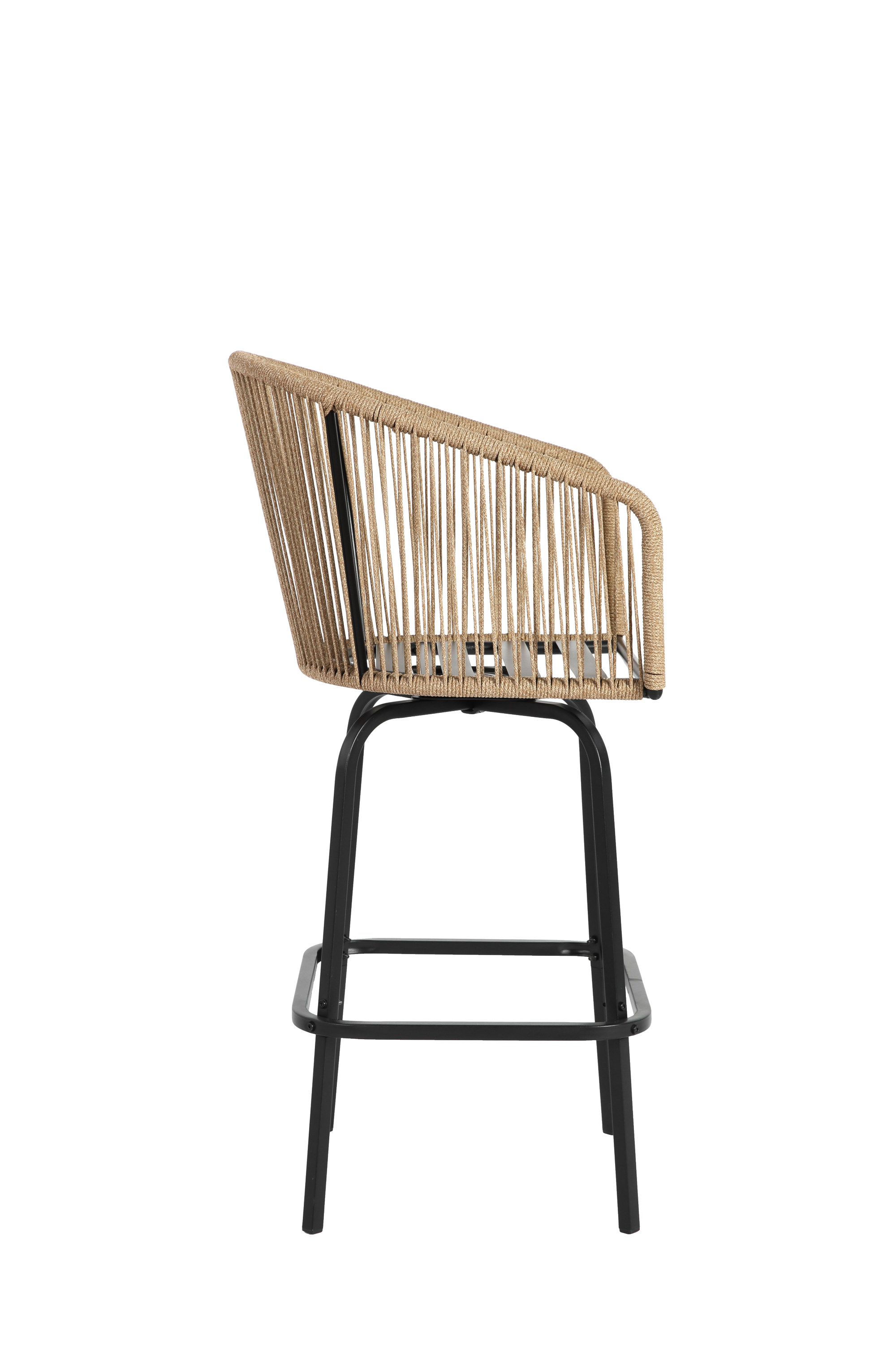 All-Weather Bar Stools with Elegant Woven Detailing – Set of Four
