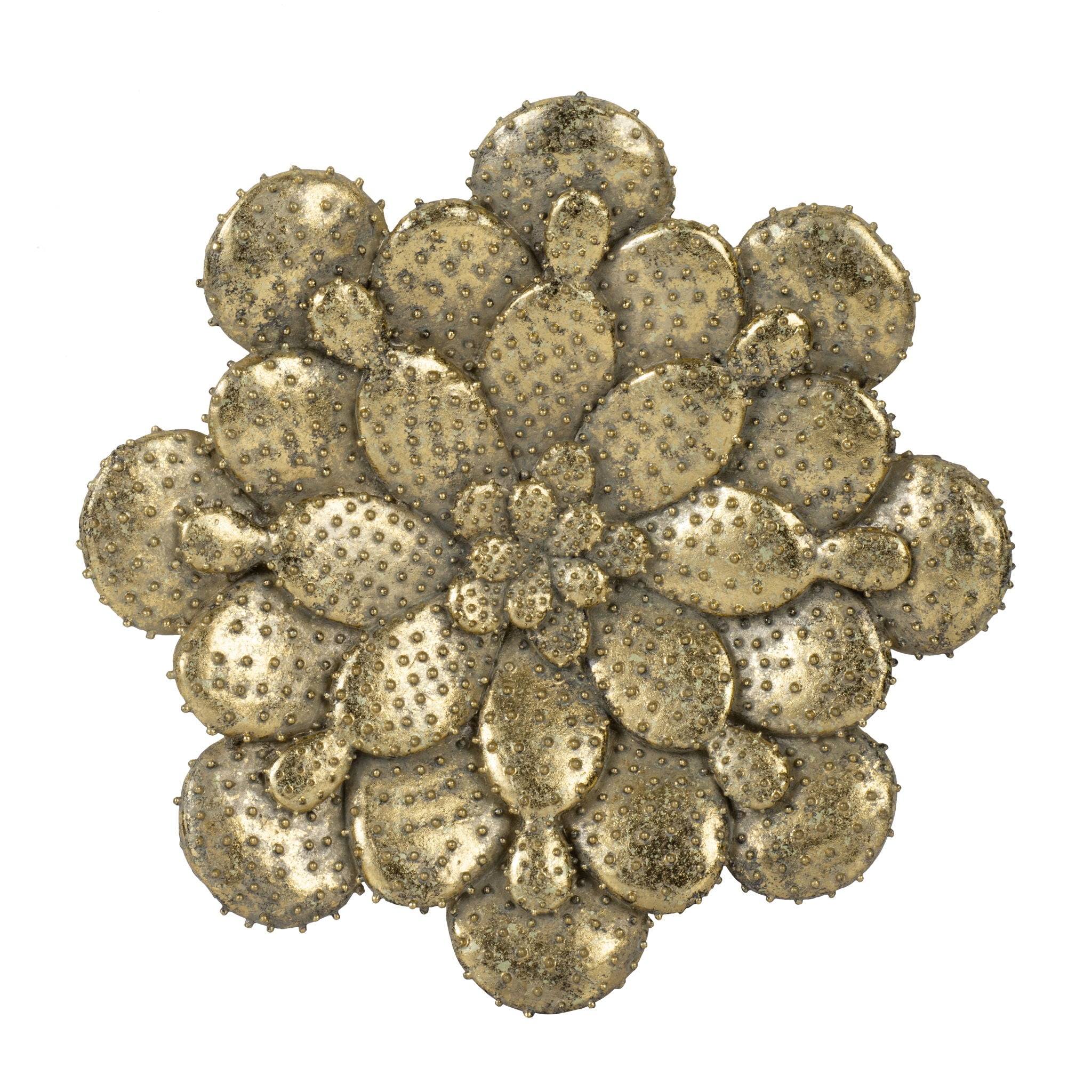 3 Piece Succulent Wall Plaque - Gold