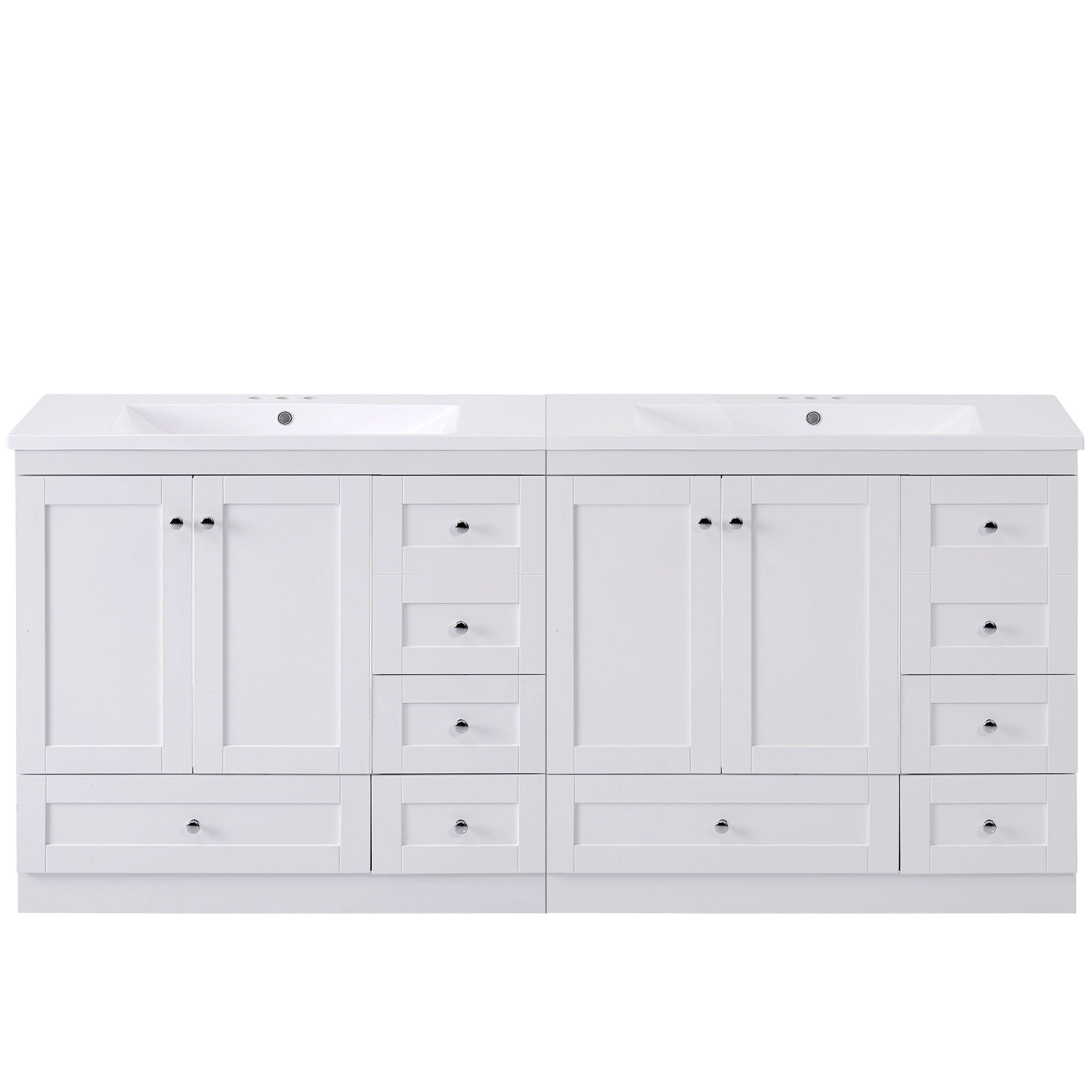 Shaker Free Standing Bathroom Vanity Cabinet With Sink, Soft Close Drawers, Soft Close Doors