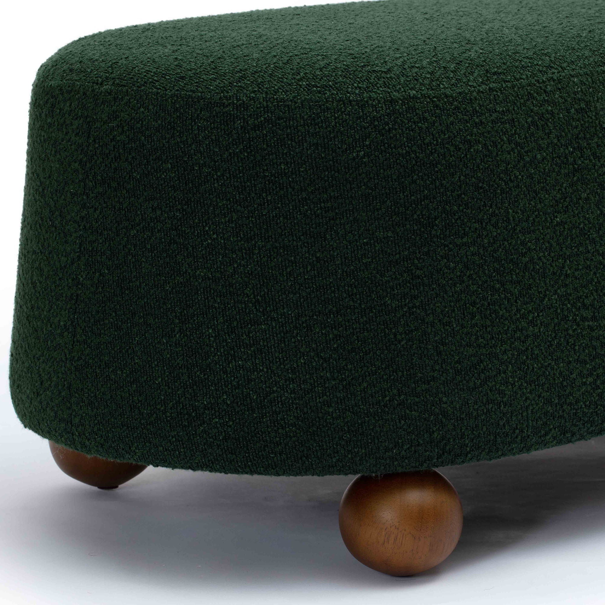 Jaine - Boucle Large Ottoman - Forest Green