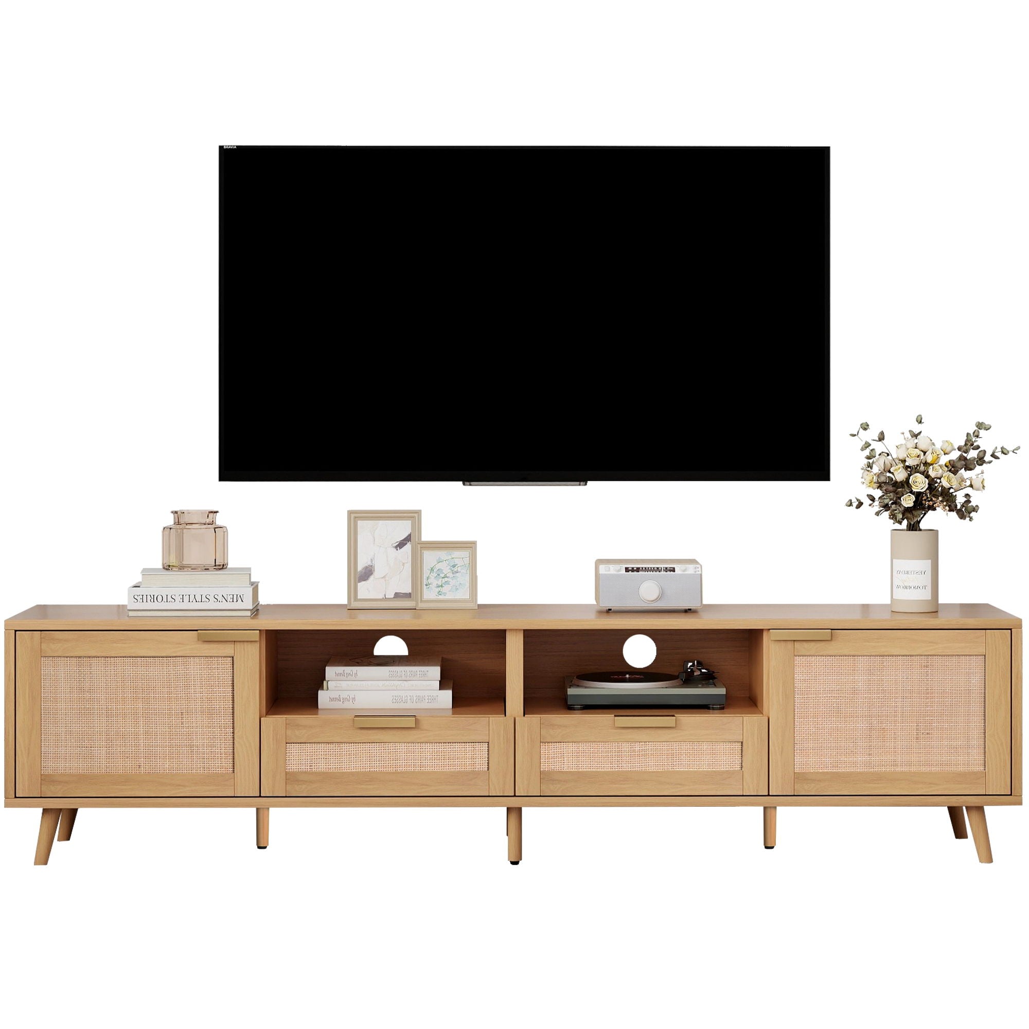 TV Stand, Media Console With Cable Management