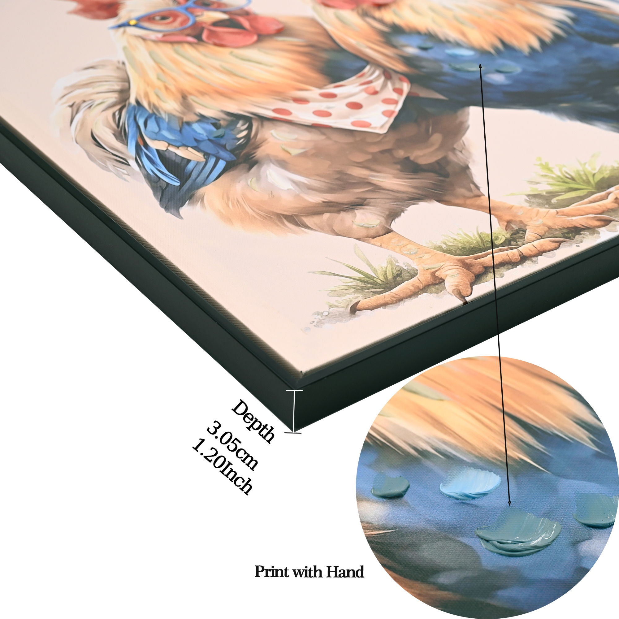 Rooster, Chicken Pictures Wall Decor For Home Decor - Yellow / Red