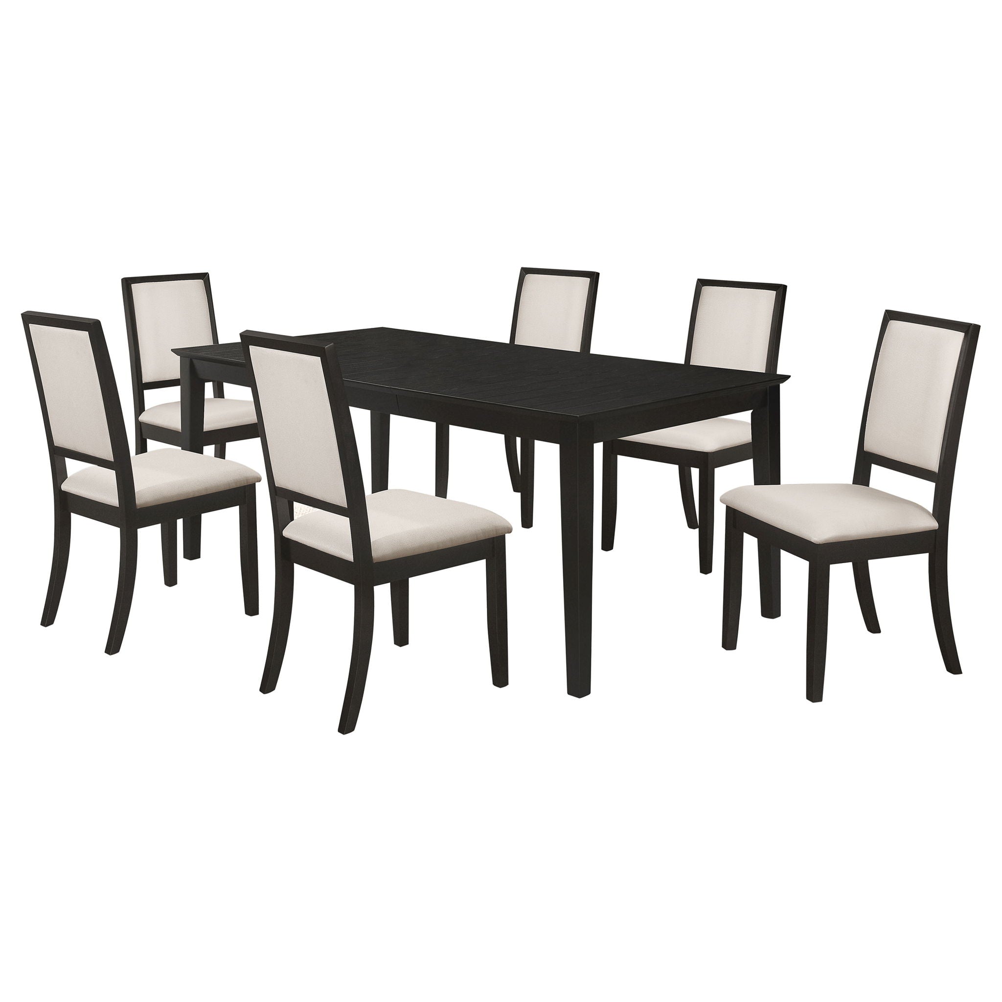 Daniela - 7 Piece Dining Set With Extension Table And Upholstered Chairs - Black