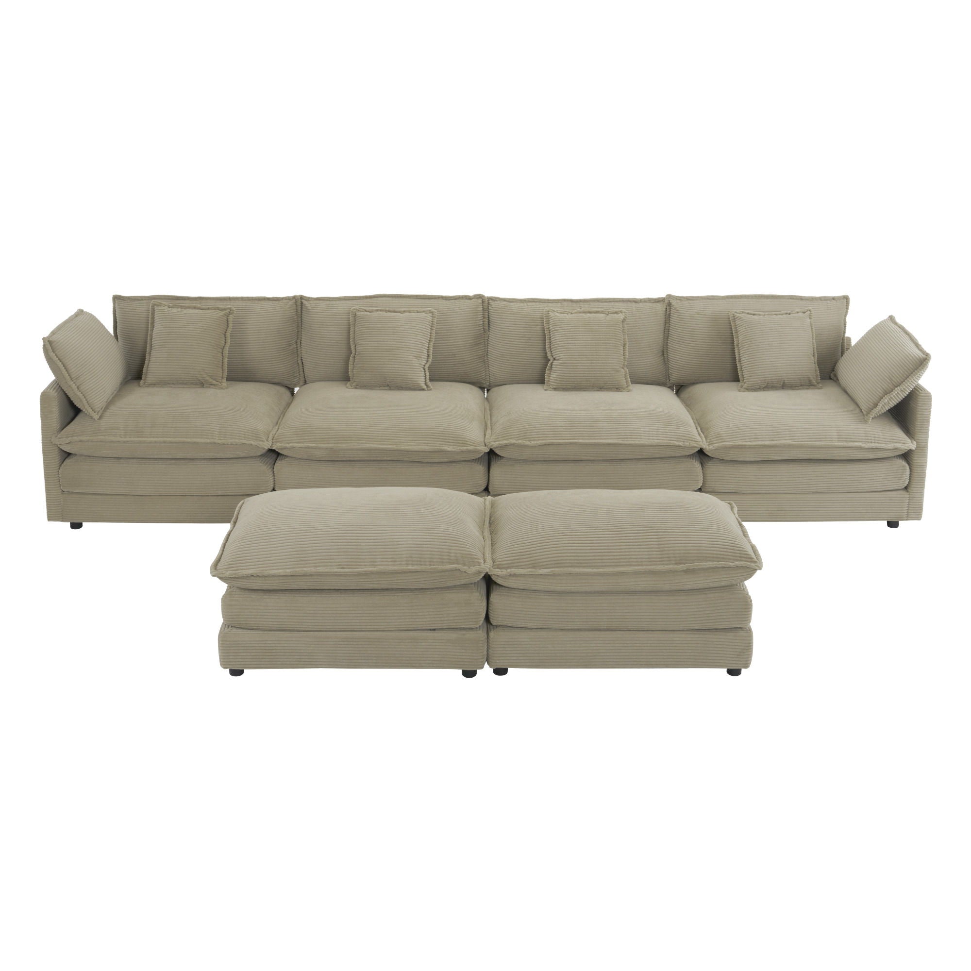 Modern Modular Sectional Sofa With Side Storage Pockets For Living Room