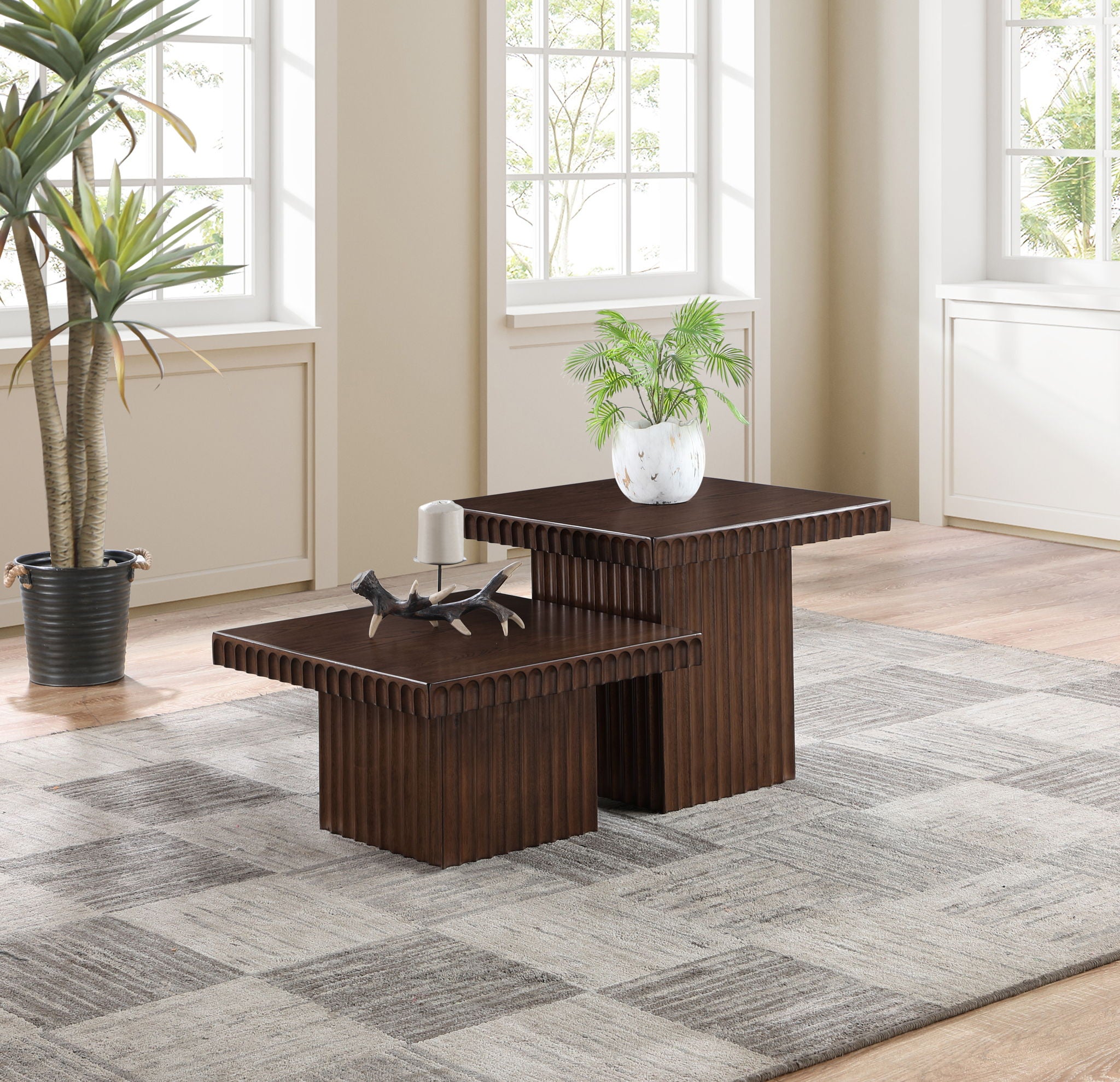 Spencer - 18" Oak Veneer 2 Piece Coffee Table