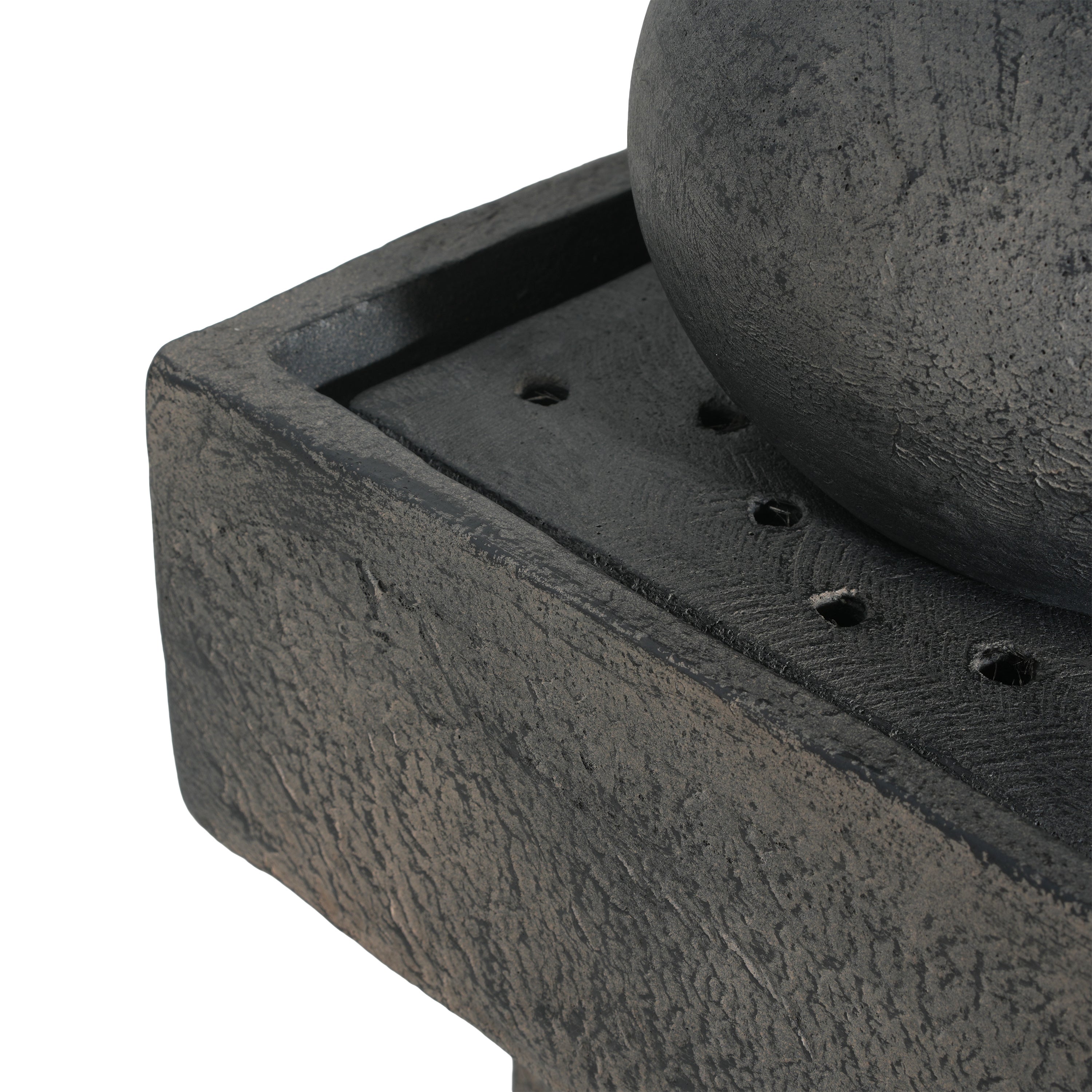 25.59'H Minimalist Concrete Column Fountain with LED Lighting