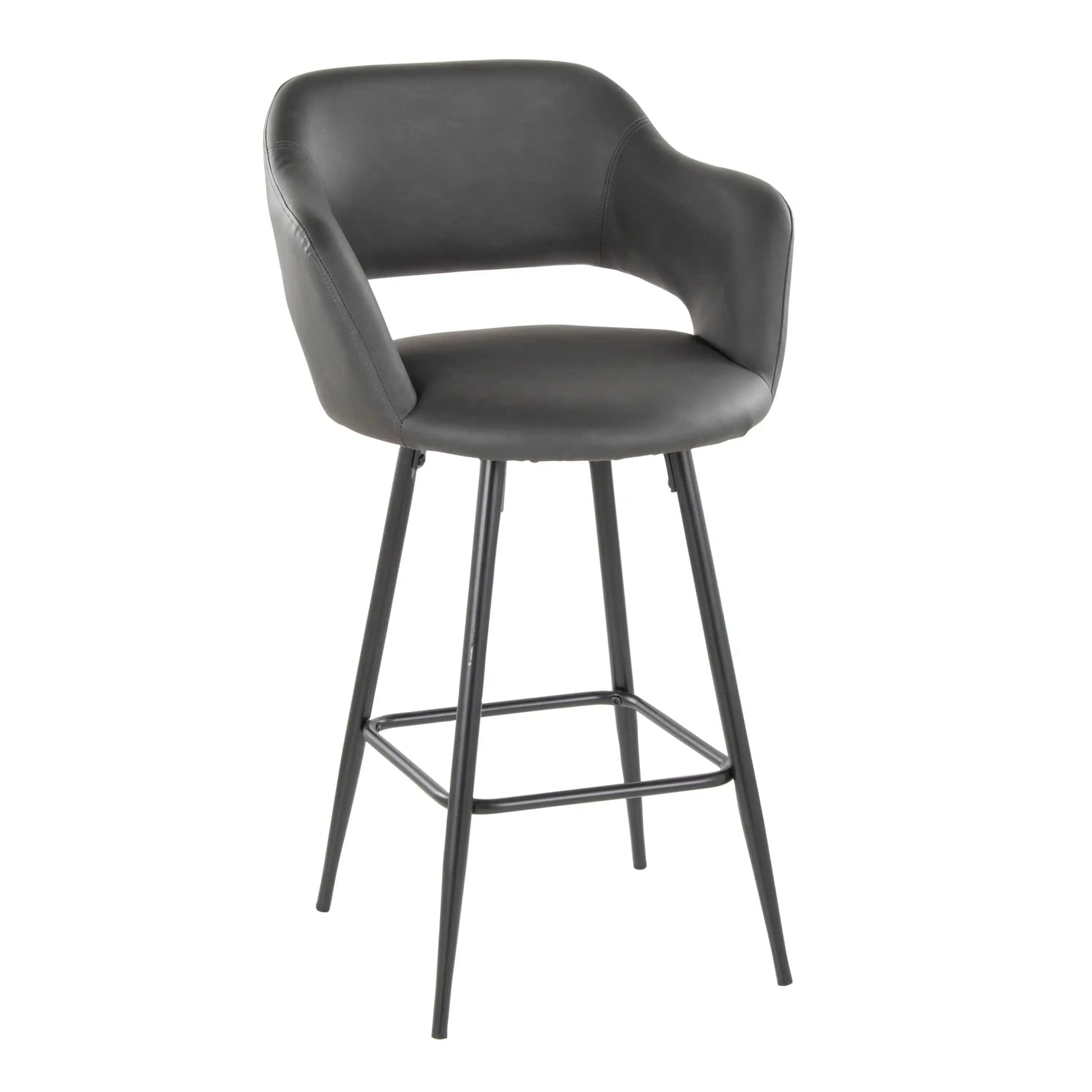 Margarite - Contemporary Fixed Height Counter Stool With Square Footrest (Set of 2) - Best Buy Furniture
