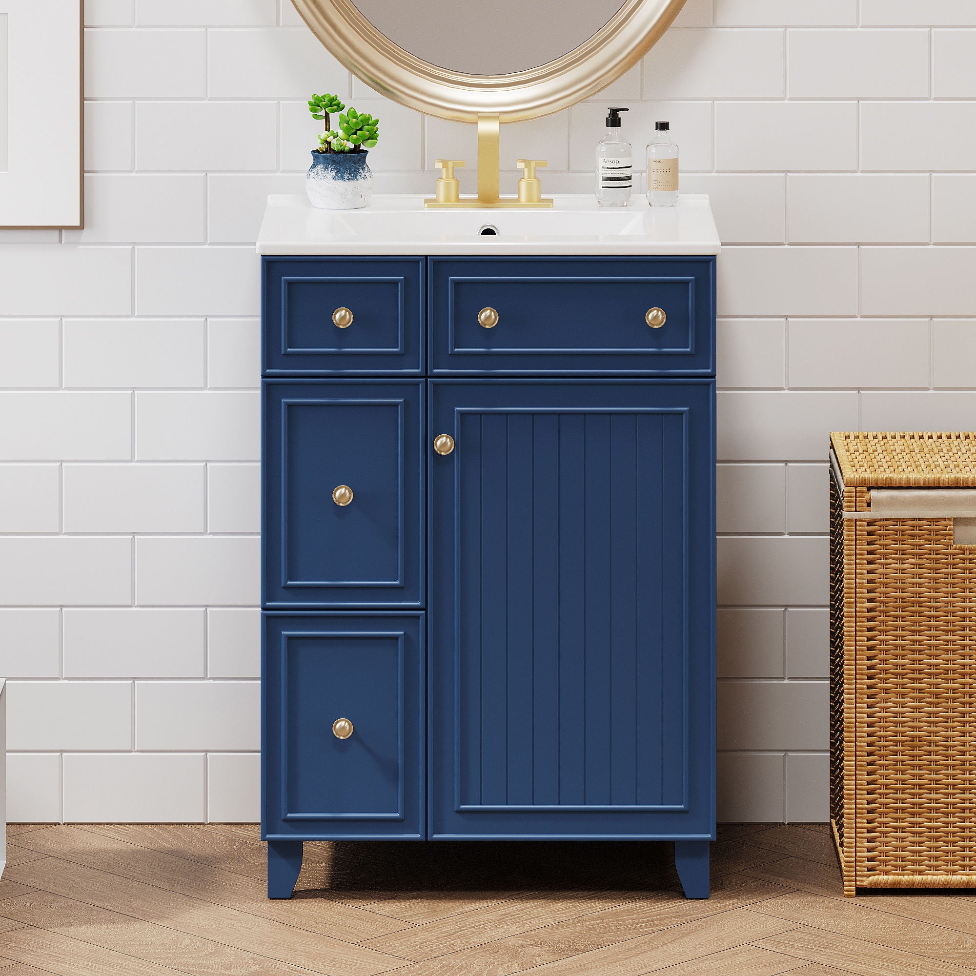 Bathroom Vanity Cabinet With Sink - Blue