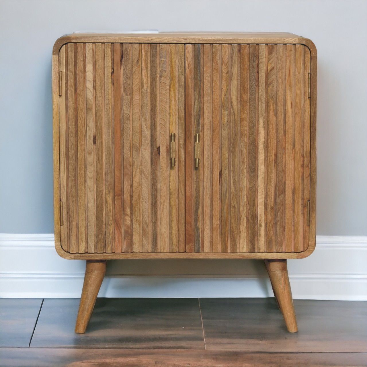T Bar Ridged Cabinet - Brown