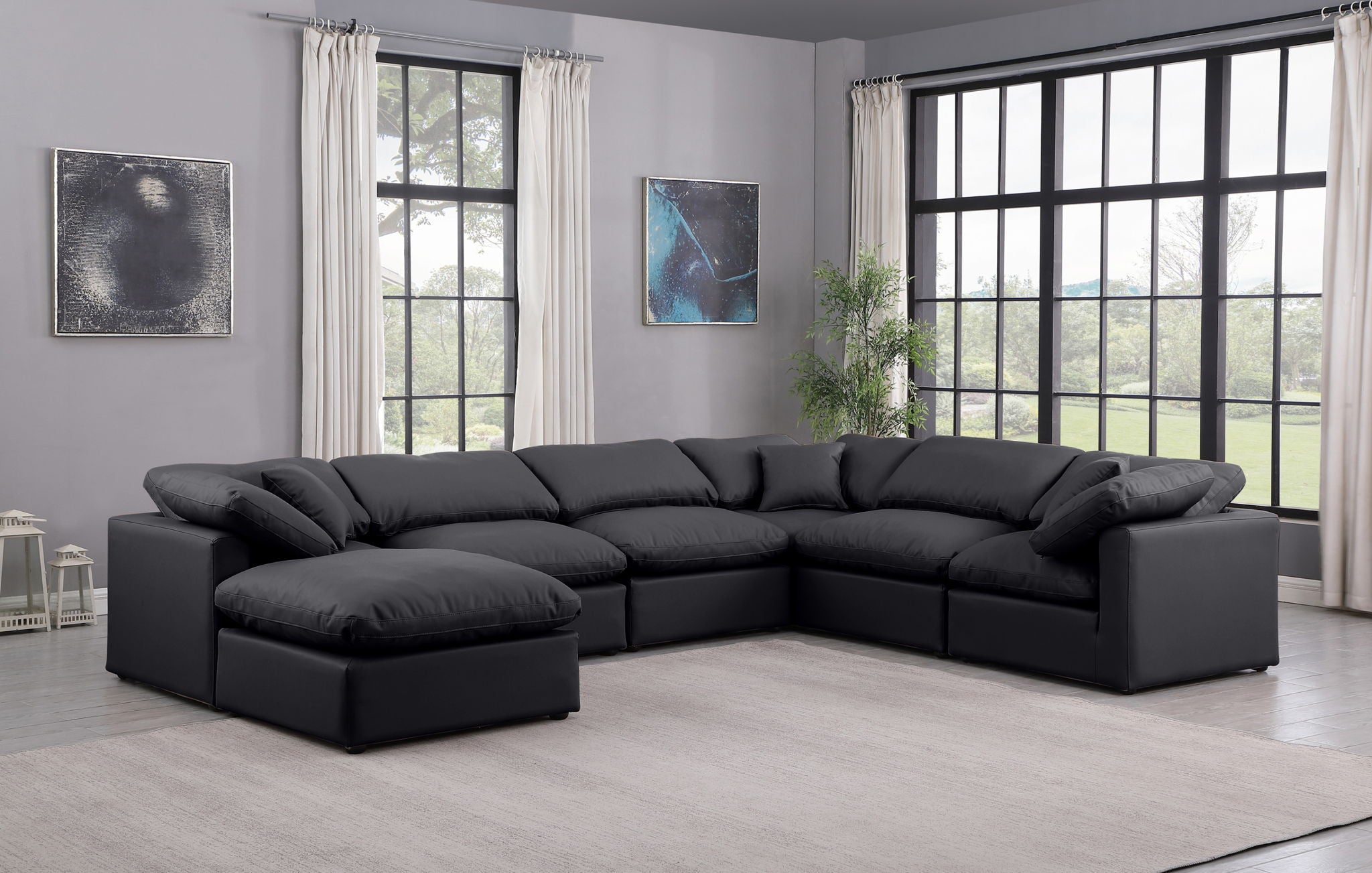 Indulge - Faux Leather 7 Piece Modular Sectional