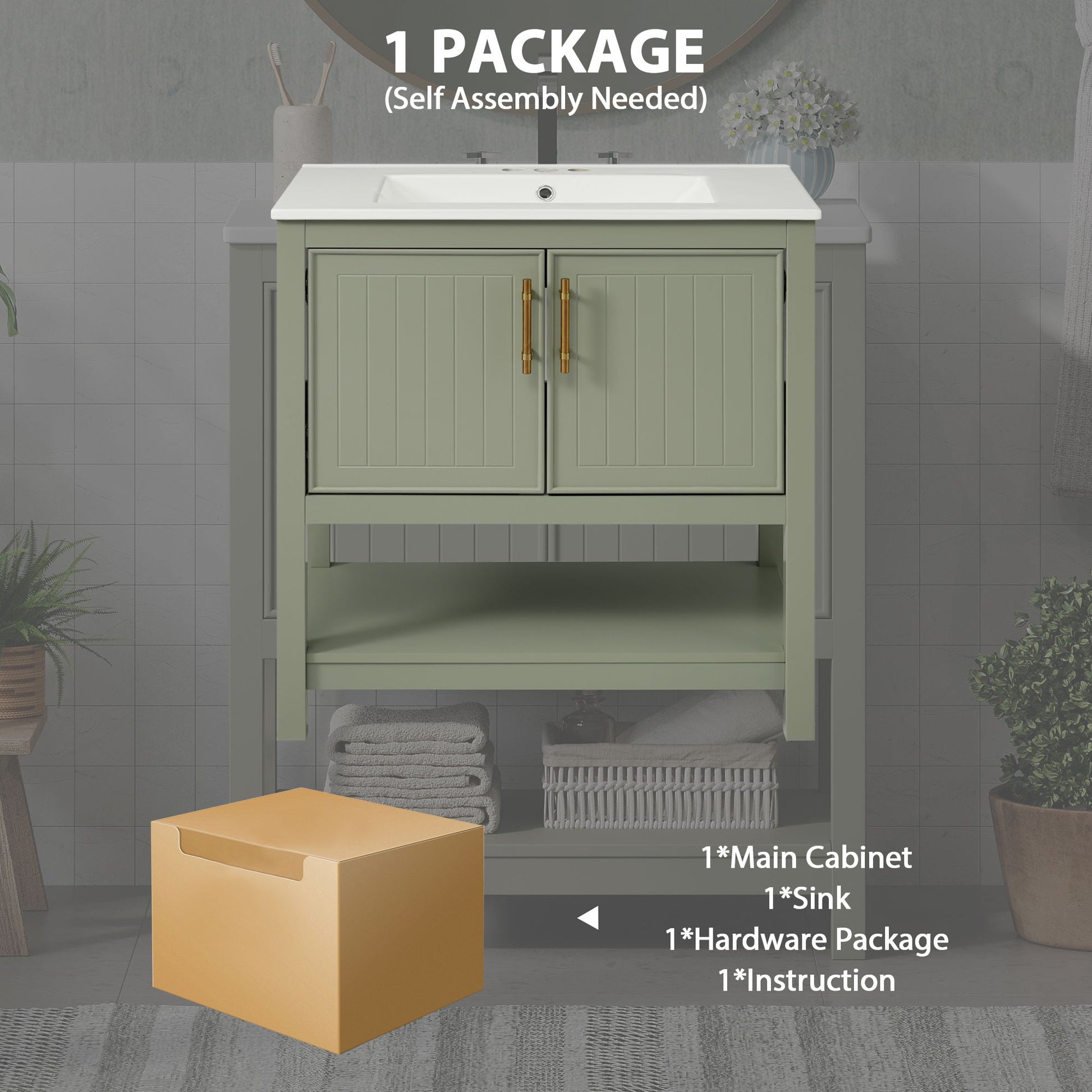 Elegant Bathroom Vanity With Ceramic Sink And Versatile Storage - Best Buy Furniture