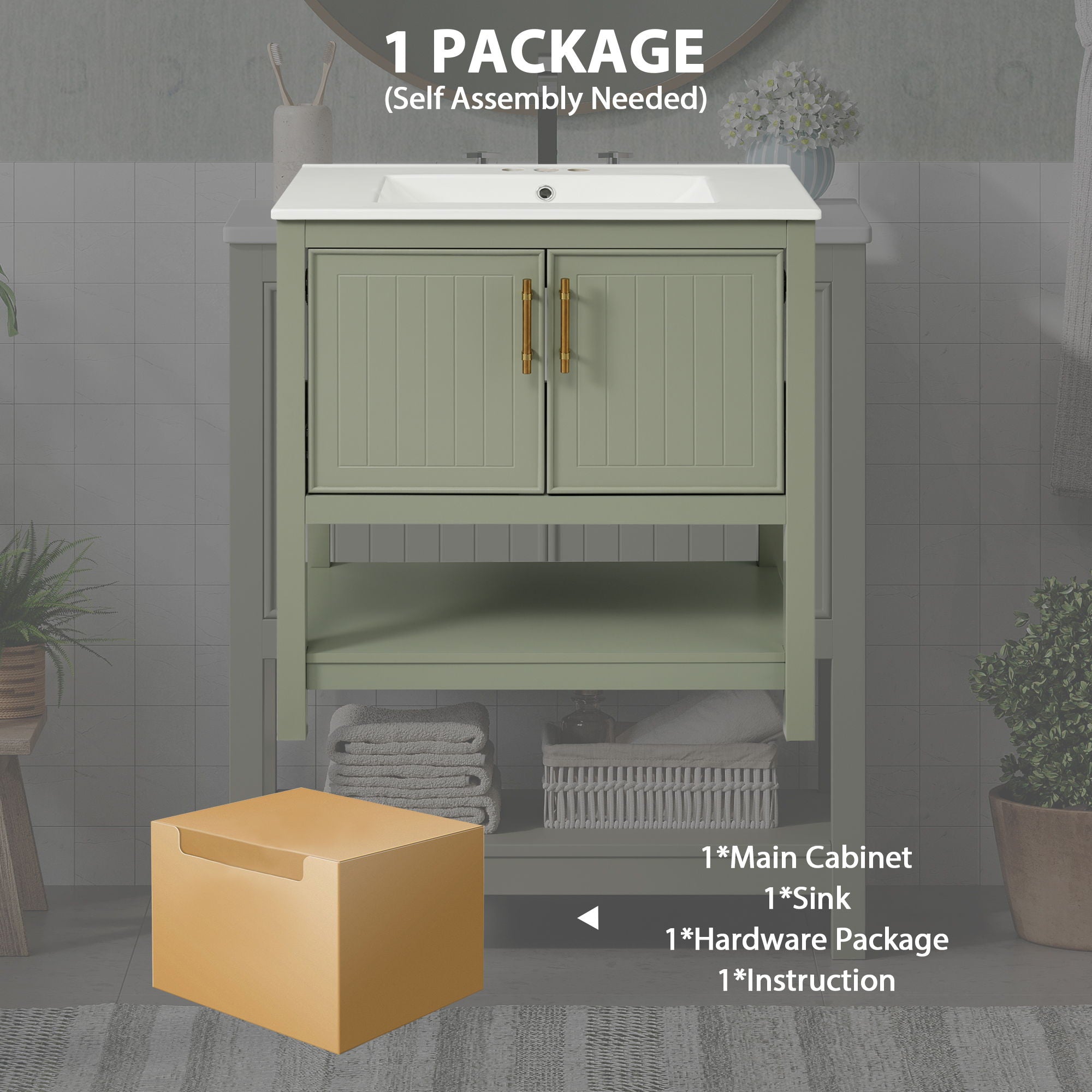 Elegant Bathroom Vanity With Ceramic Sink And Versatile Storage - Best Buy Furniture