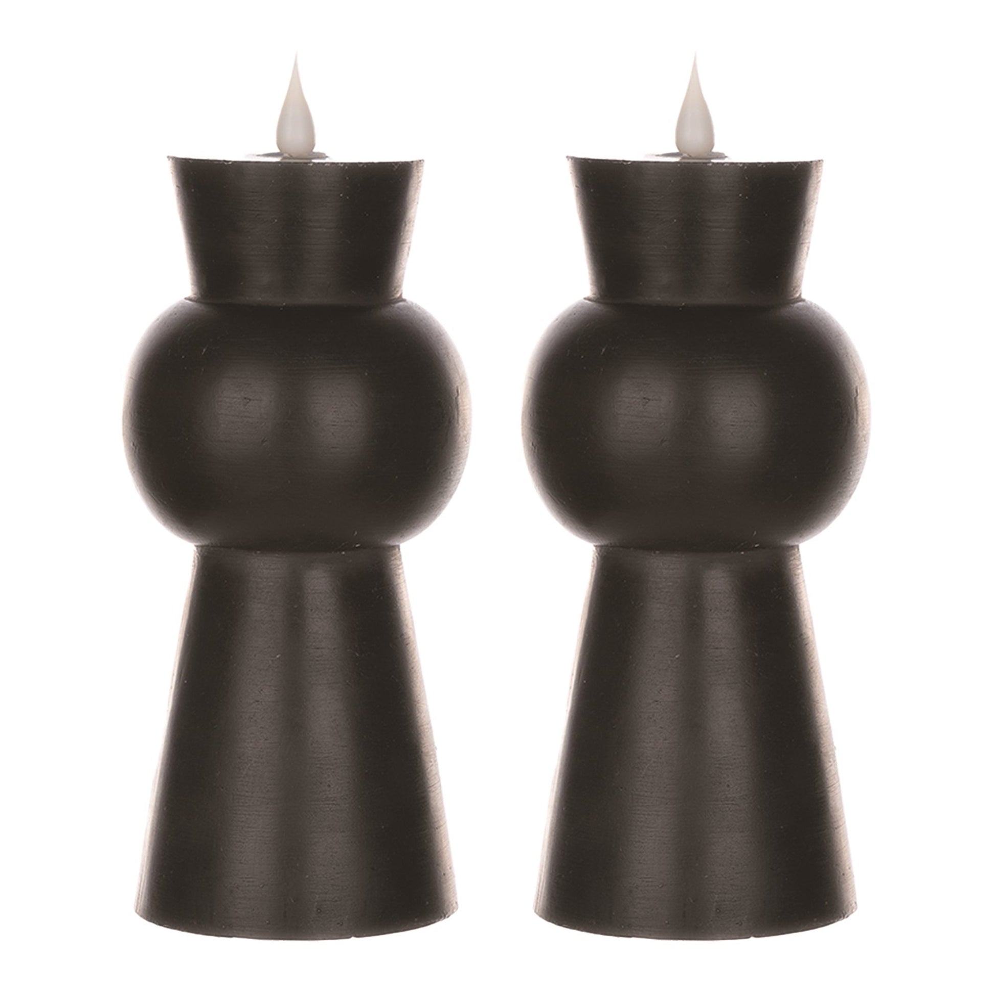 8.5" Black Simplux Designer LED Candle with remote (Set of 2) - Tuesday Morning - Candles