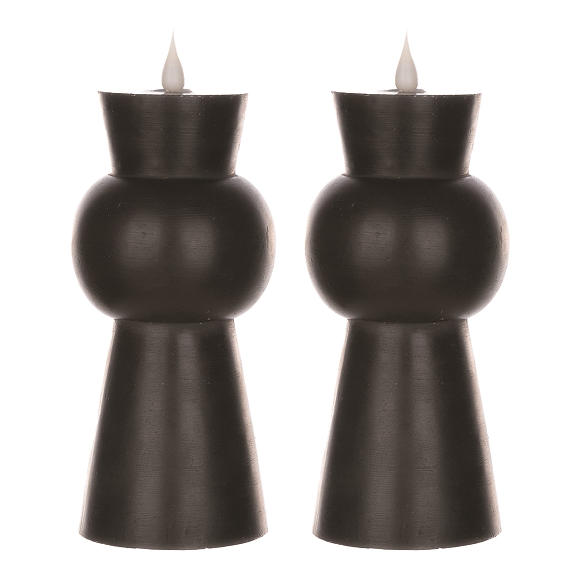 8.5" Black Simplux Designer LED Candle with remote (Set of 2) - Tuesday Morning - Candles