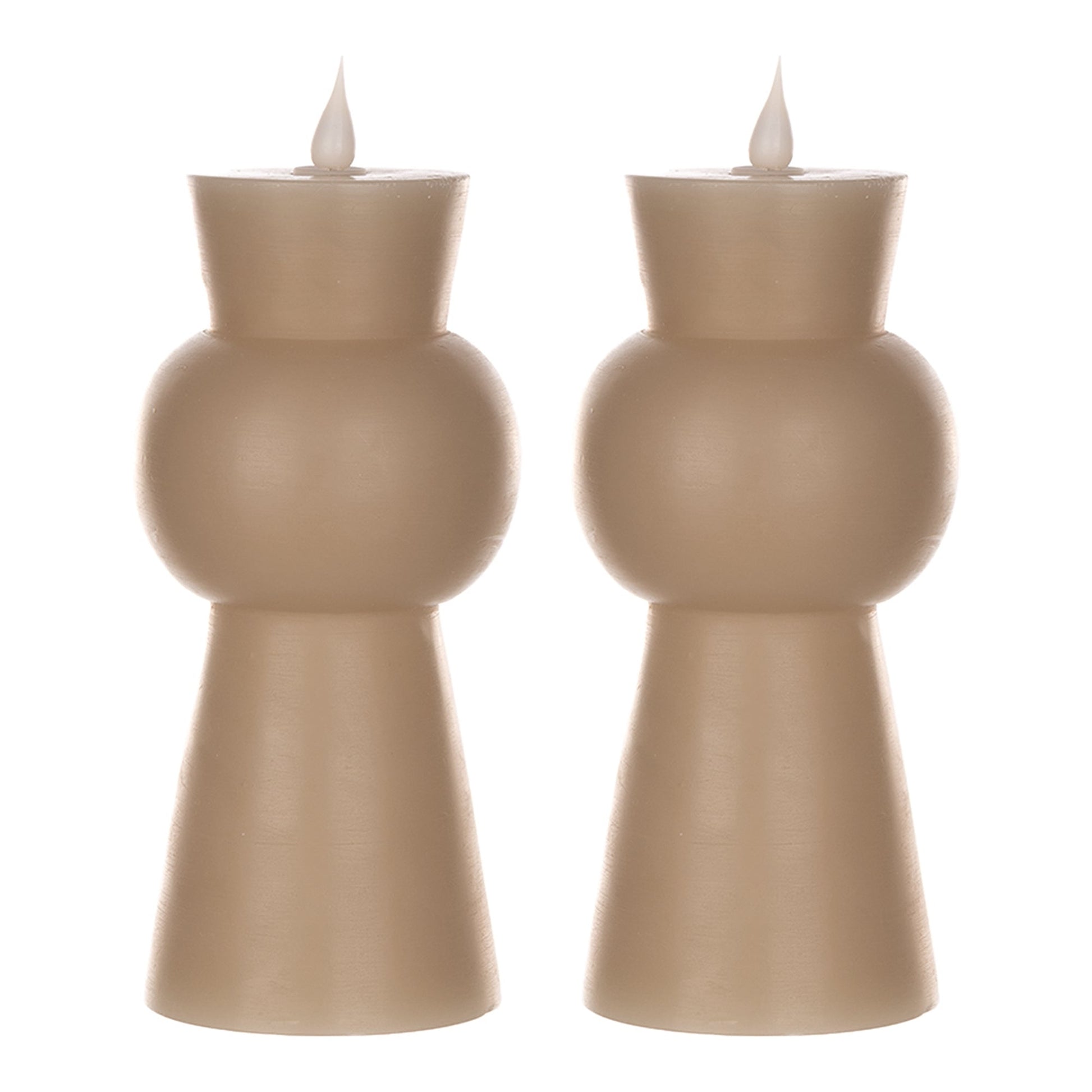 8.5" Grey Simplux Designer LED Candle with remote (Set of 2) - Tuesday Morning - Candles