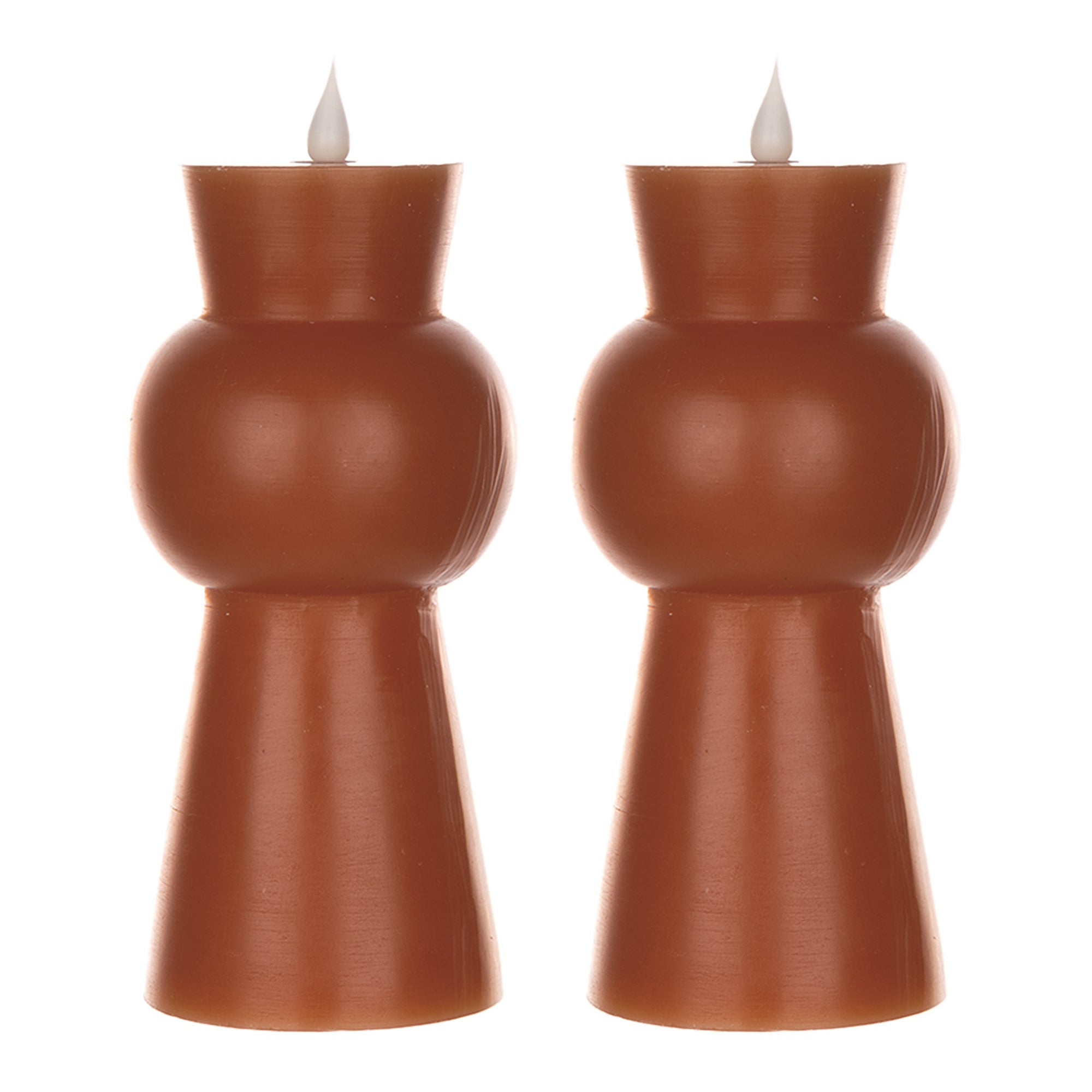 8.5" Orange Simplux Designer LED Candle with remote (Set of 2) - Tuesday Morning - Candles