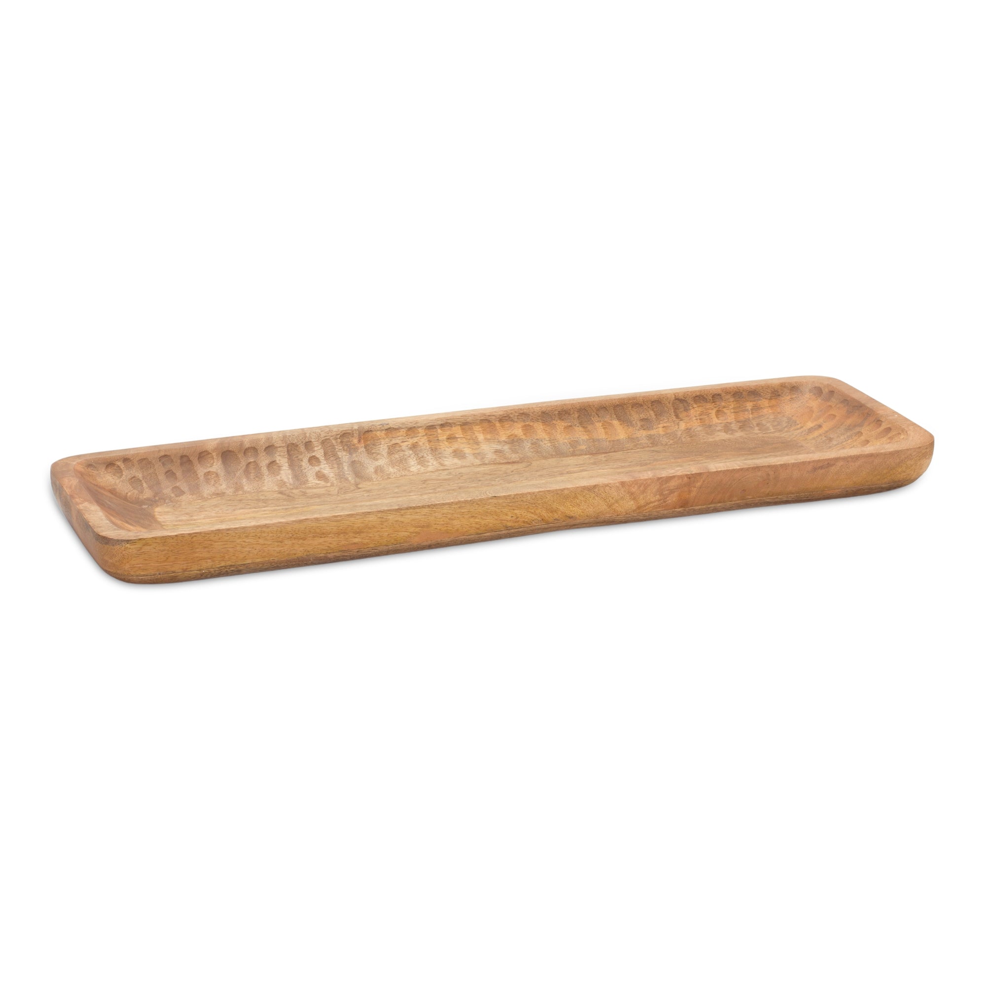 Natural Mango Wood Dough Bowl Tray (Set of 2)