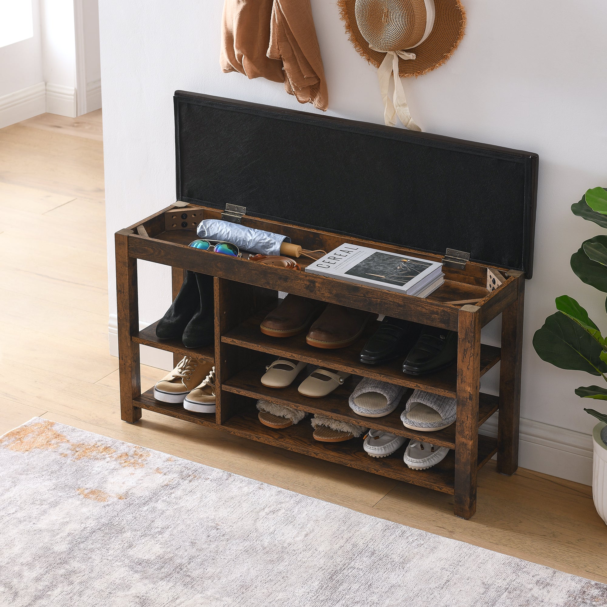 Height-Adjustable Shoe-Changing Bench