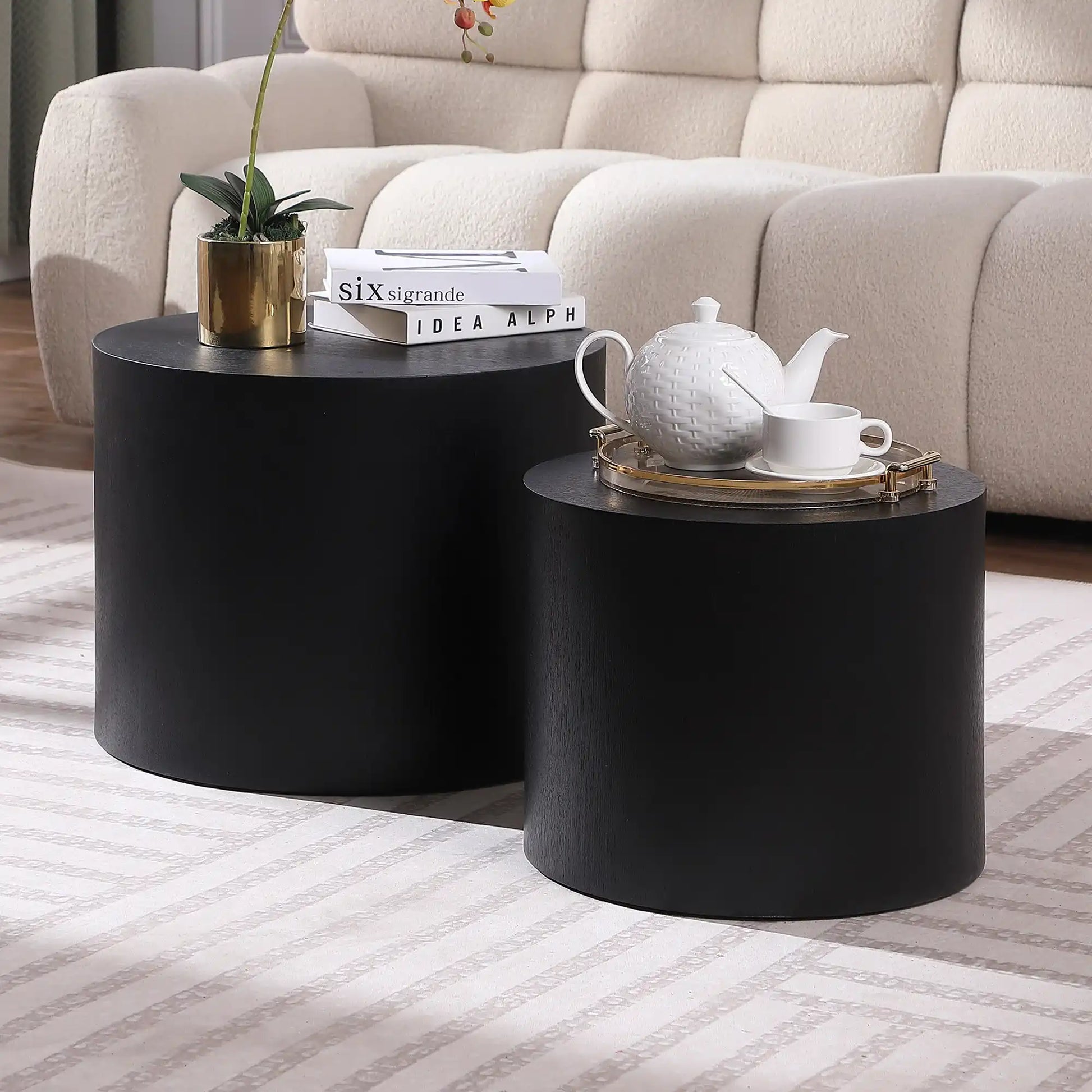 Kairo Modern Nesting Side Tables (Set of 2) Black - Best Buy Furniture