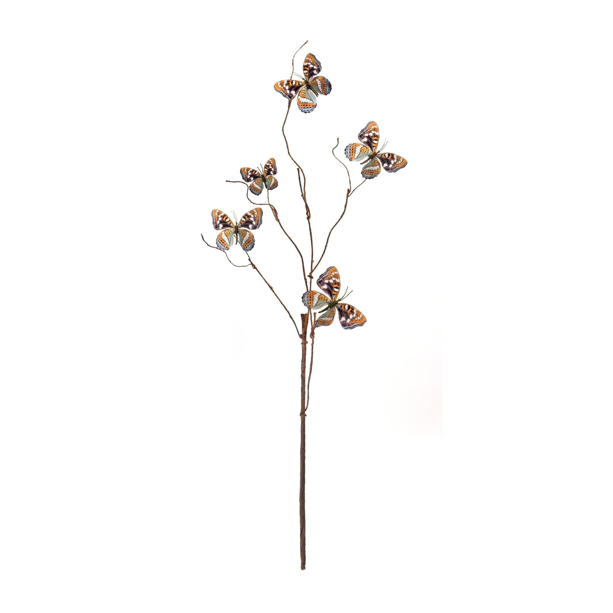 Blue and Orange Wire Butterfly Spray (Set of 6)