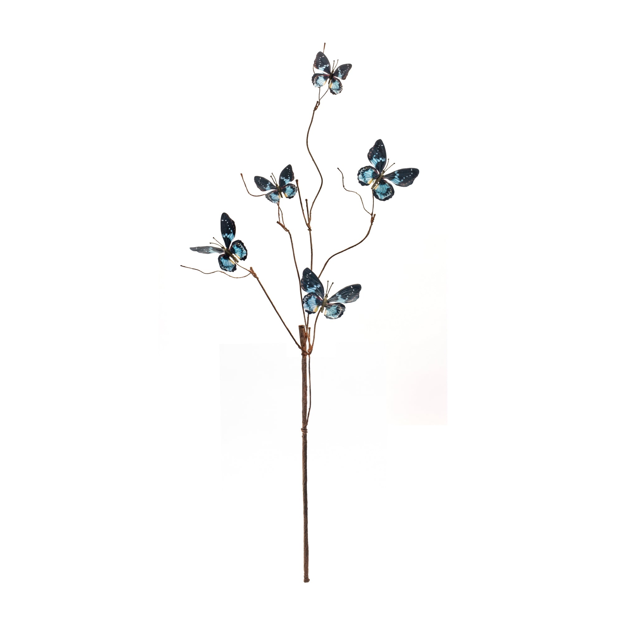 Blue and Black Wire Butterfly Spray (Set of 6)