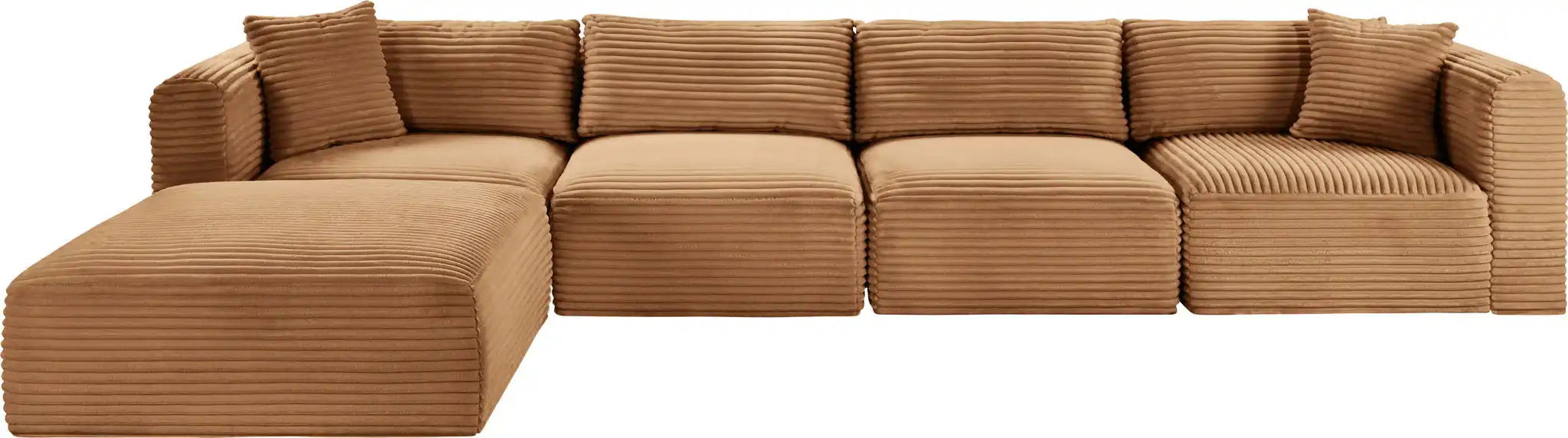Shaggy - Fabric 5 Piece Modular Sectional With Ottoman