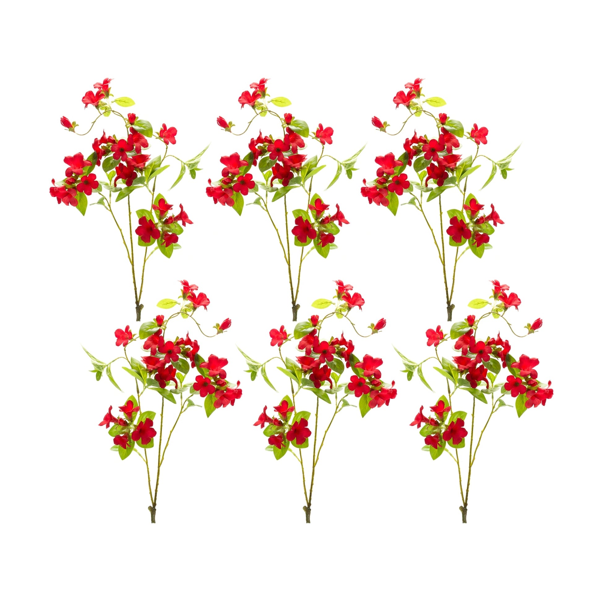 Red-floral-and-bud-spray-(set-of-6)-Artificial-Flowering-Plants
