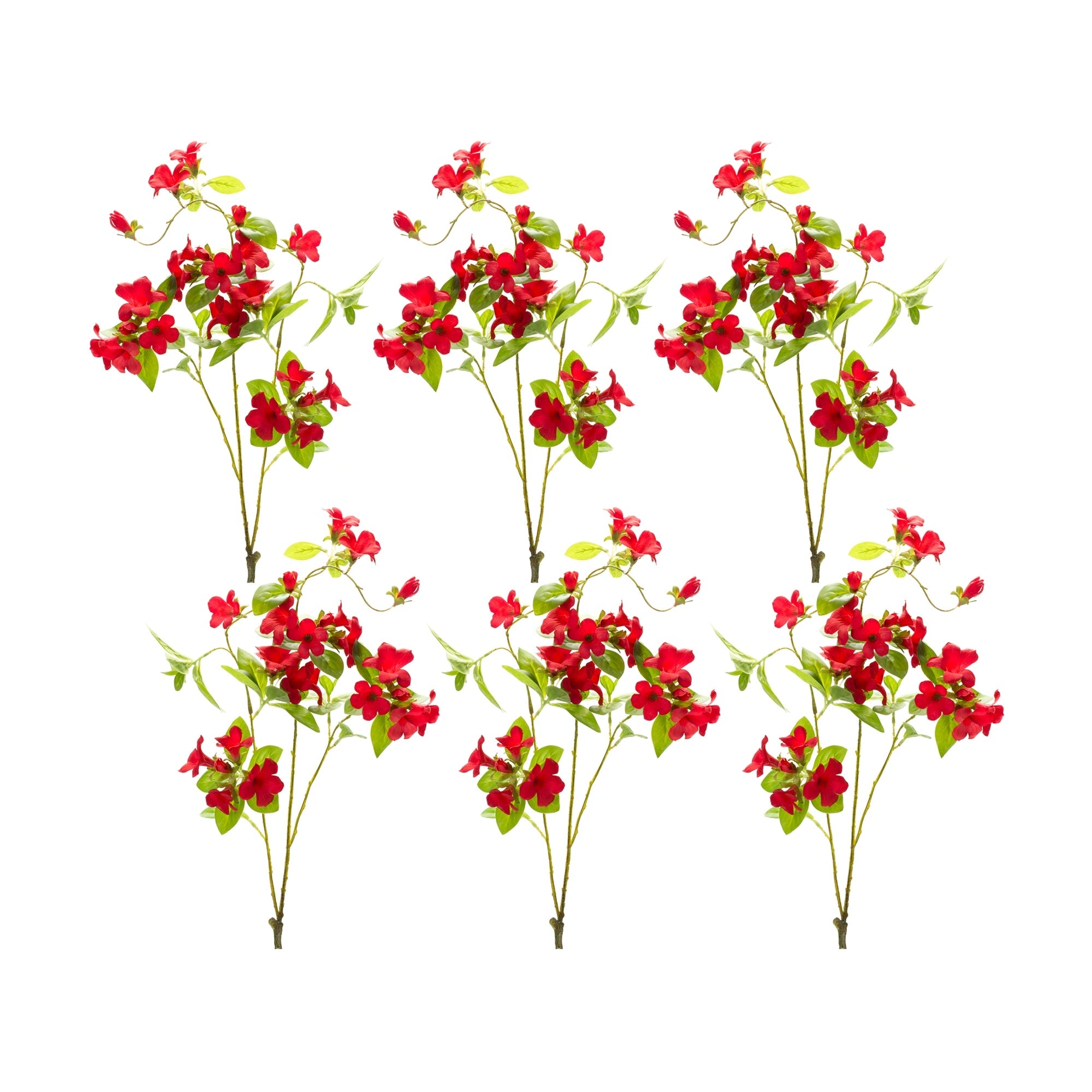 Red-floral-and-bud-spray-(set-of-6)-Artificial-Flowering-Plants