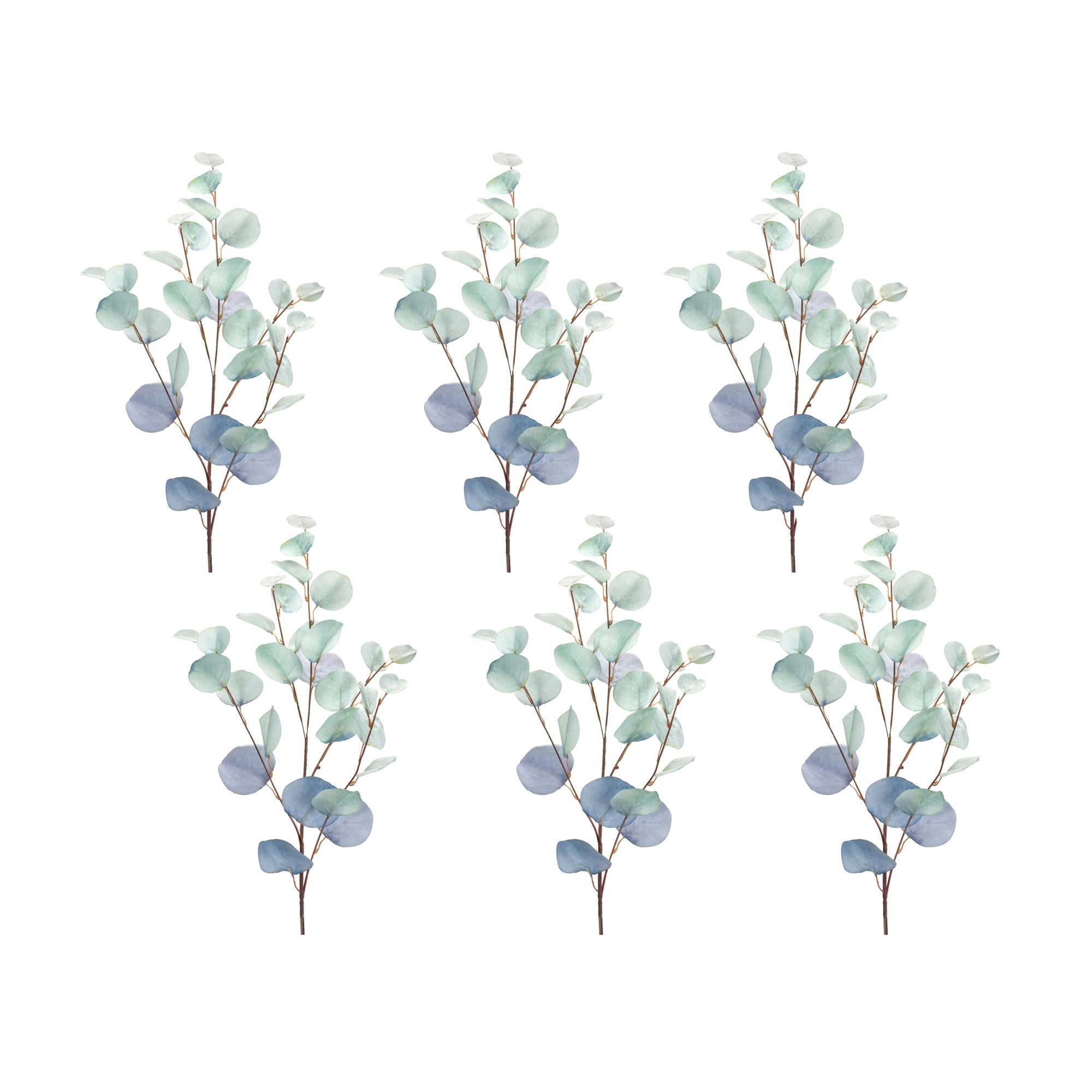Blue-Silver-Dollar-Eucalyptus-Leaf-Spray-(Set-of-6)-Artificial-Flowering-Plants