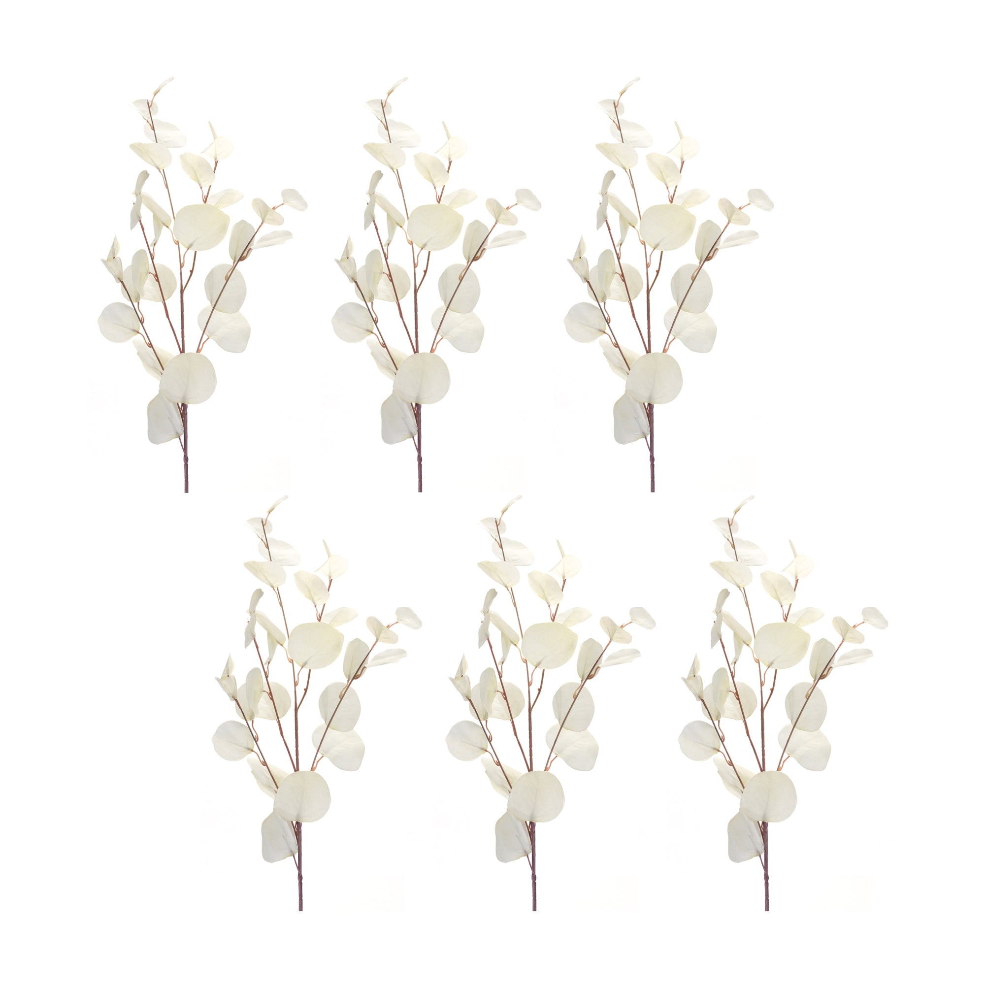 Ivory-Silver-Dollar-Eucalyptus-Leaf-Spray-(Set-of-6)-Artificial-Non-Flowering-Plants