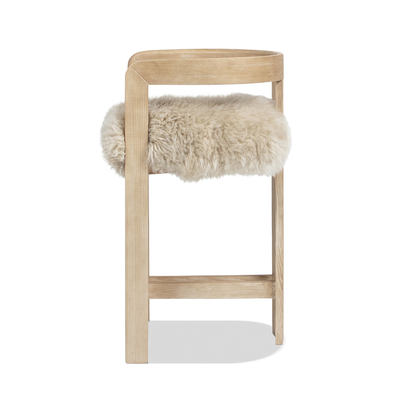 Millwick - Low Back Genuine Fur Counter Stool - Natural Blonde