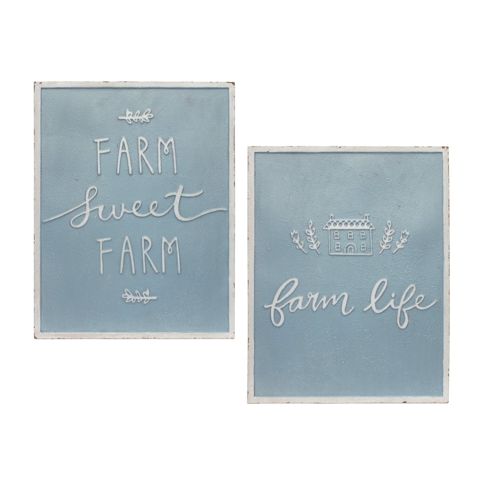 Metal-Farm-Life-Sentiment-Sign-(Set-of-2)-Wall-Signs