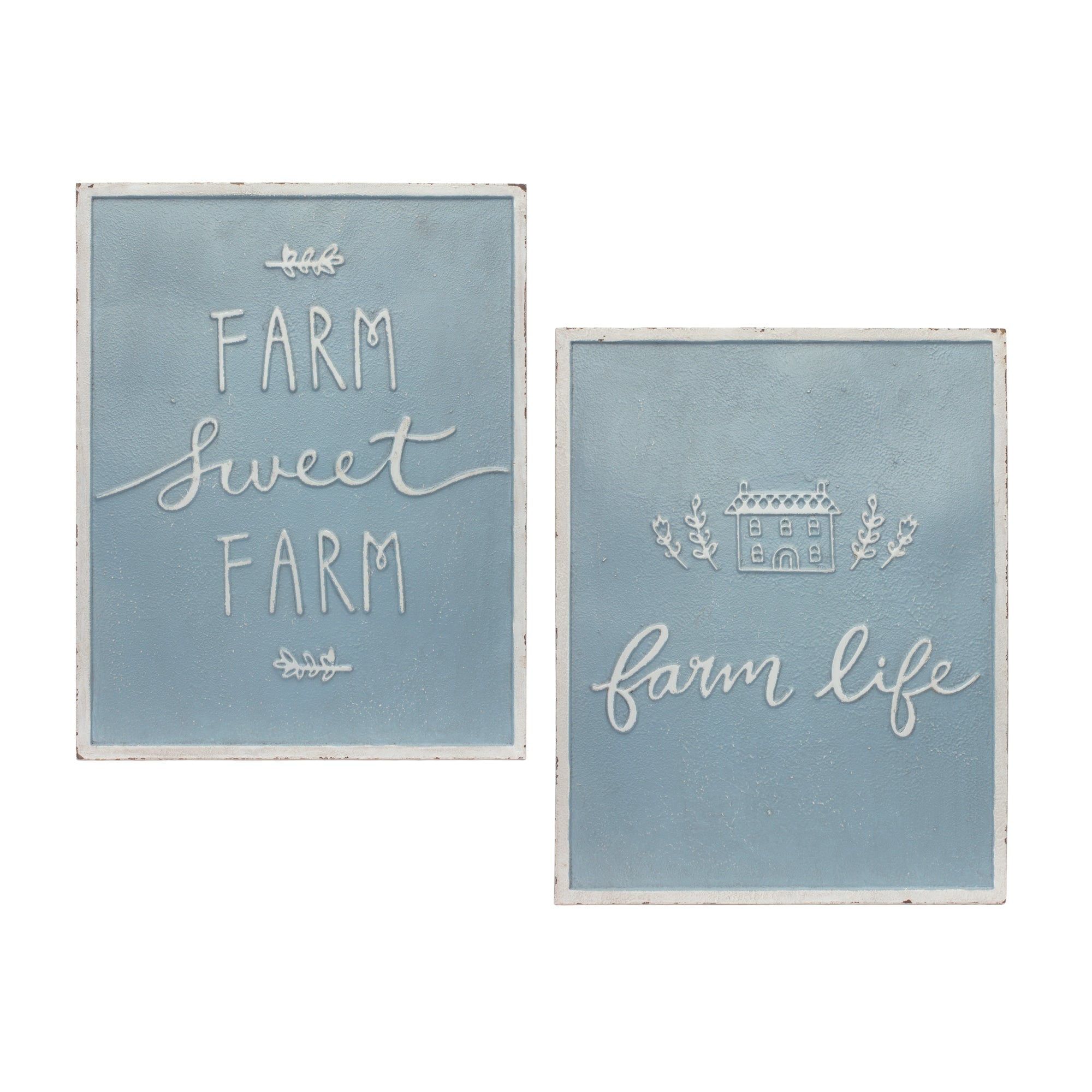 Metal-Farm-Life-Sentiment-Sign-(Set-of-2)-Wall-Signs
