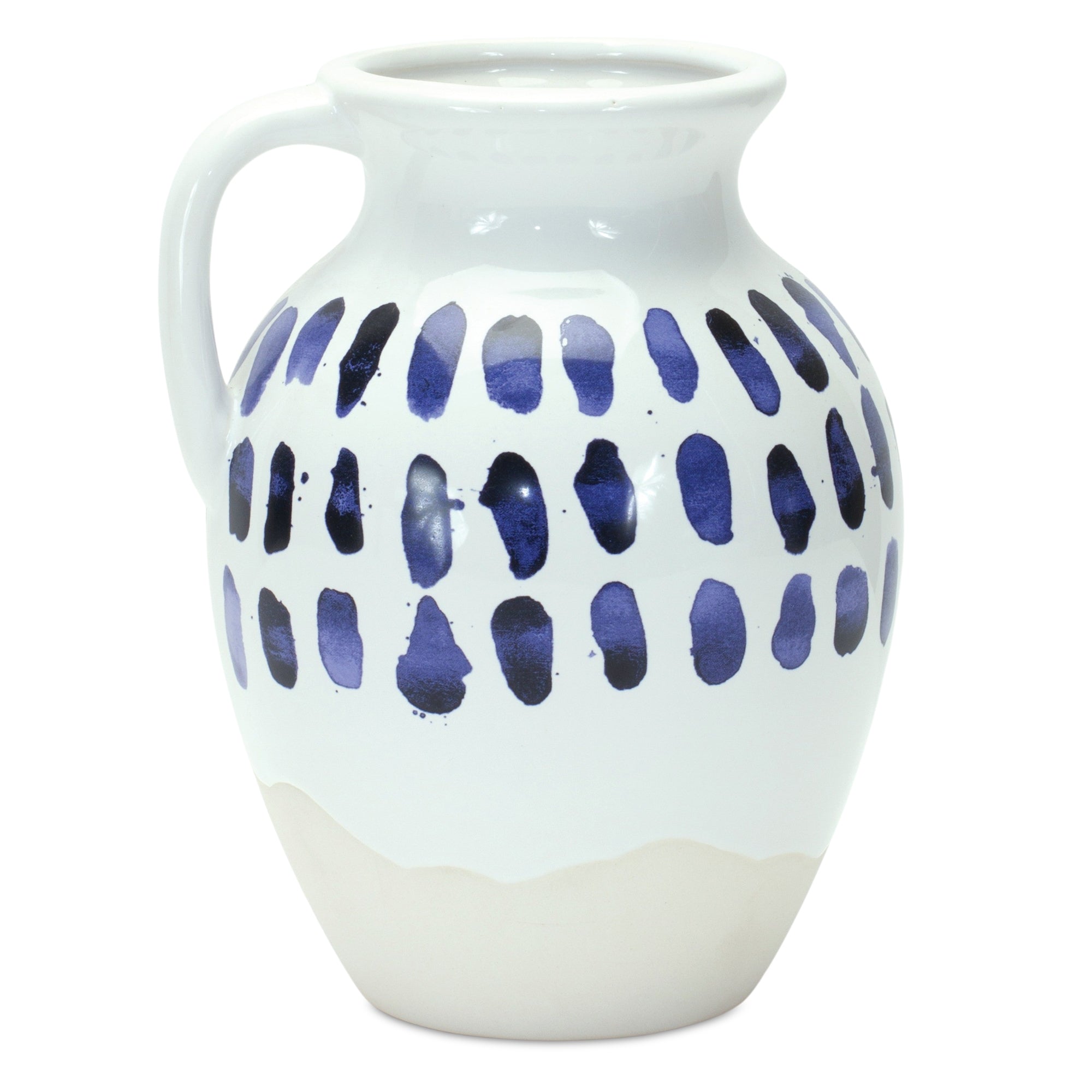 Two-tone tie dye design ceramic pitcher vase (set of 2)