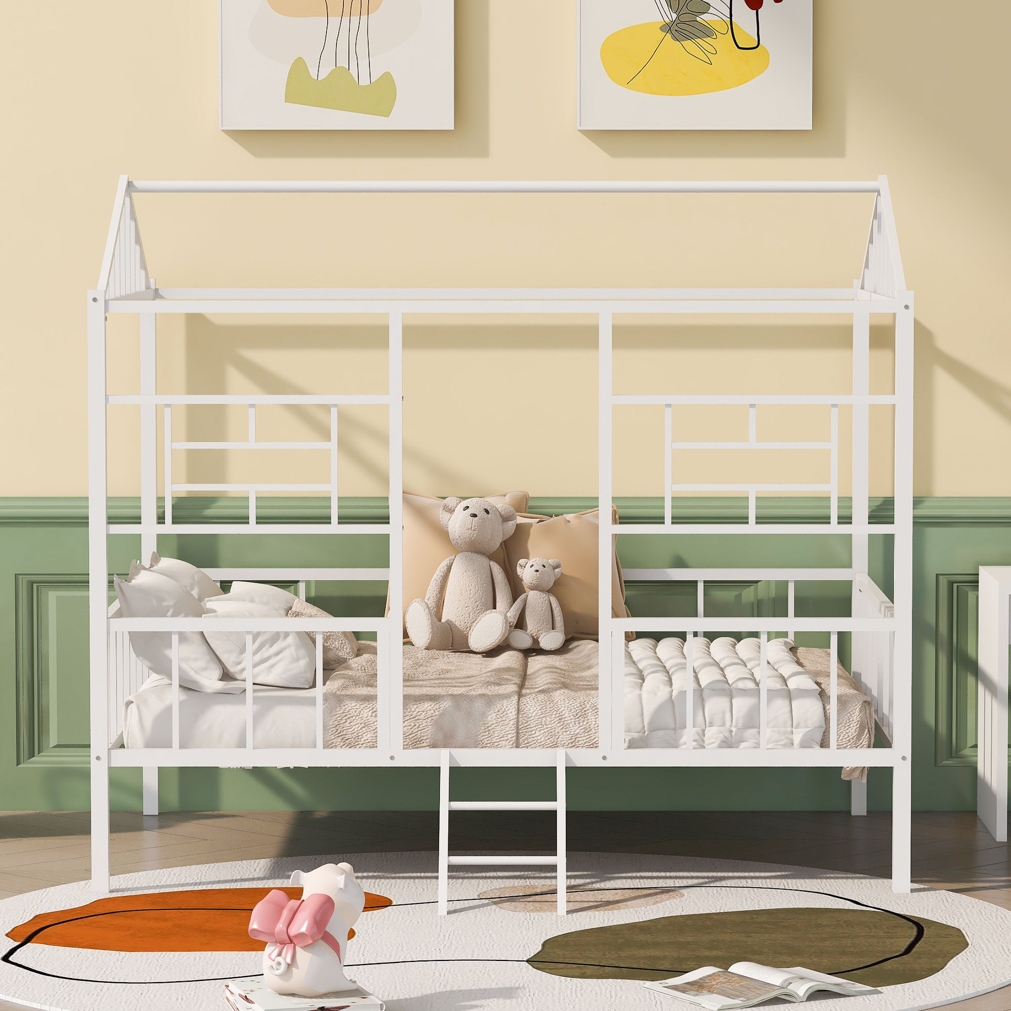 House Bed Frame With Slatted Support, No Box Spring Needed