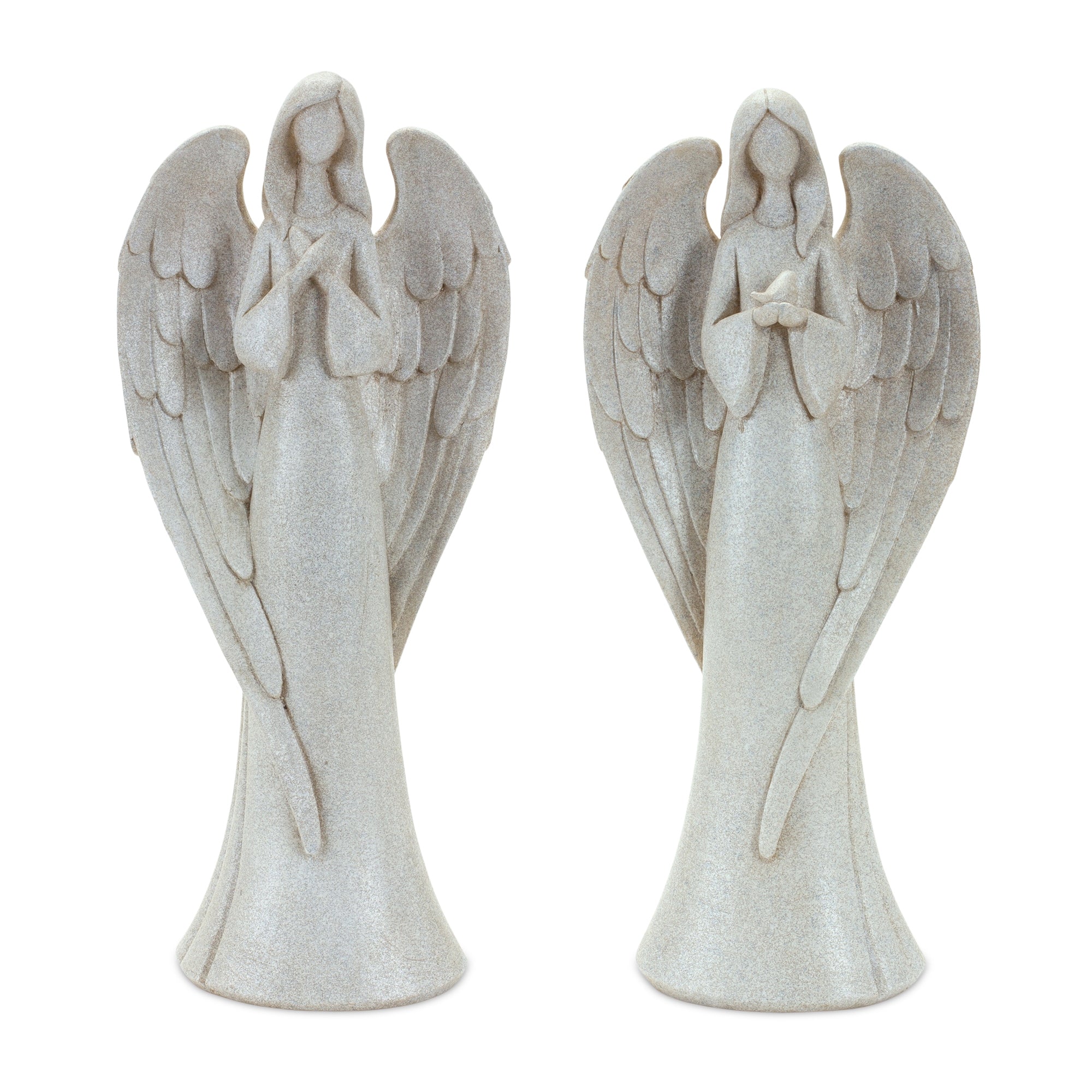 Serene-angel-figurine-with-bird-accent-(set-of-2)-Figurines