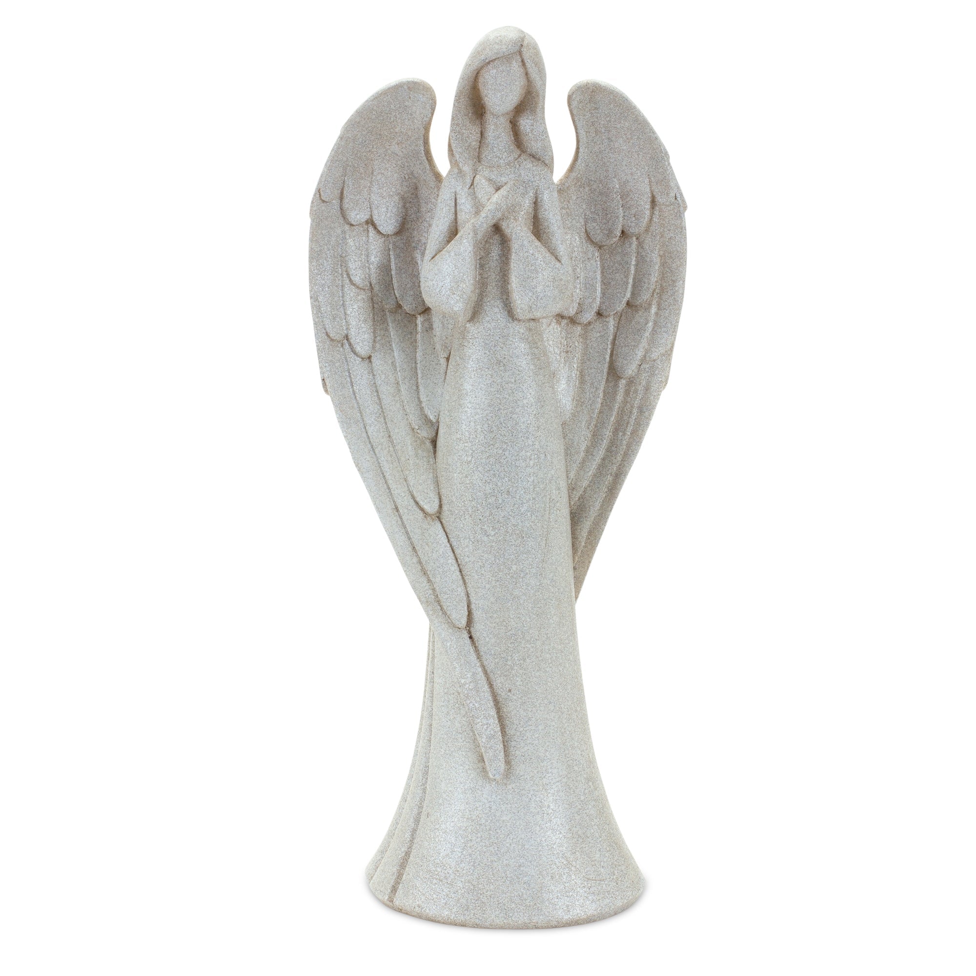 Serene angel figurine with bird accent (set of 2)