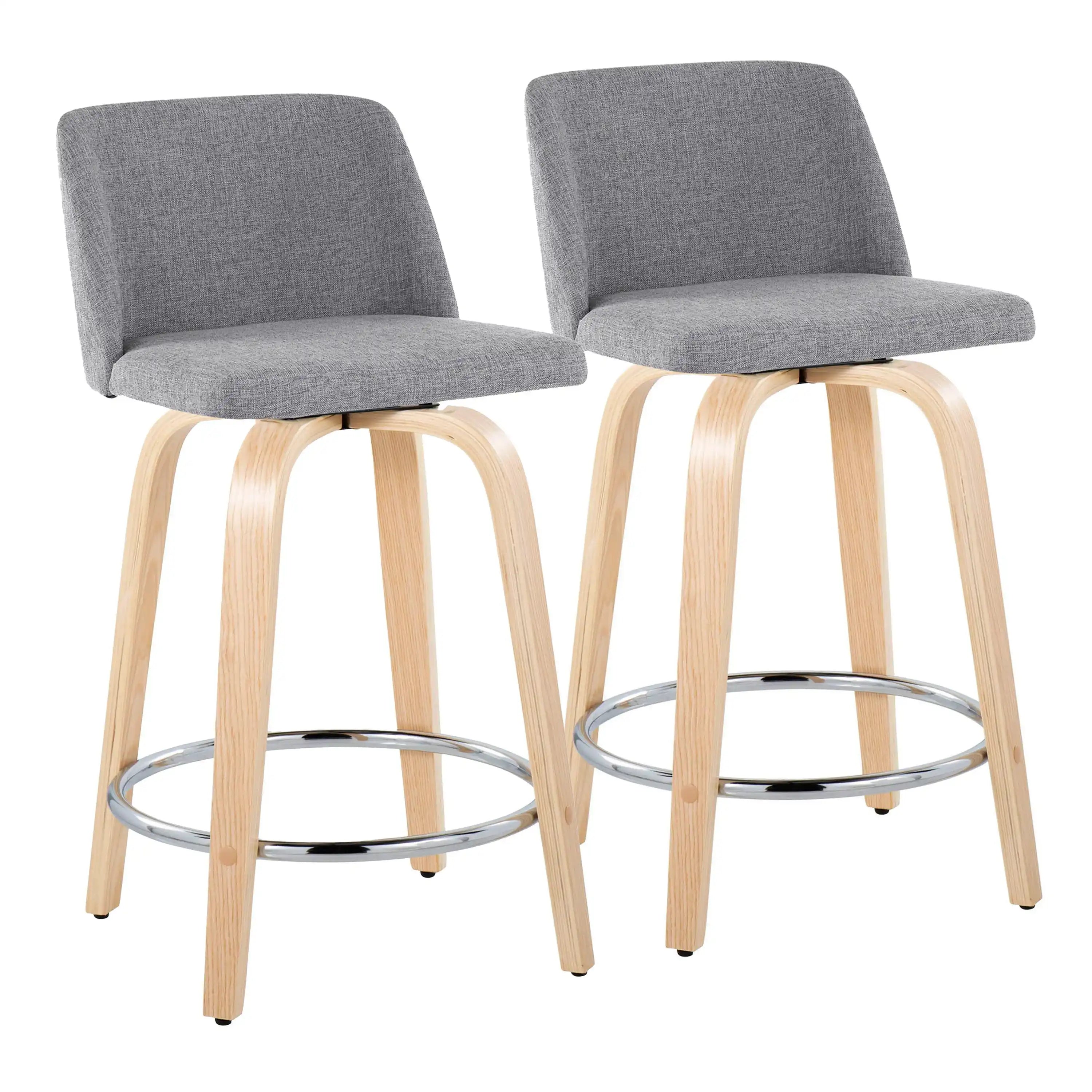 Toriano - Contemporary Fixed Height Counter Stool & Swivel And Round Footrest (Set of 2) - Best Buy Furniture