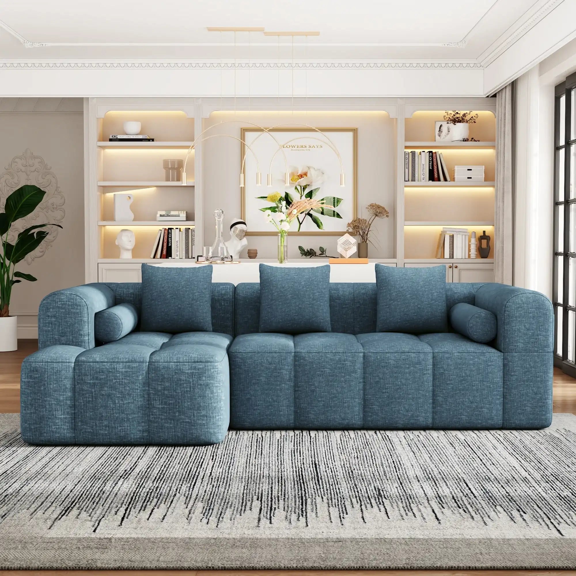 Modular 2Pc Sectional Sofa | Deep Seating Sectional Sofa