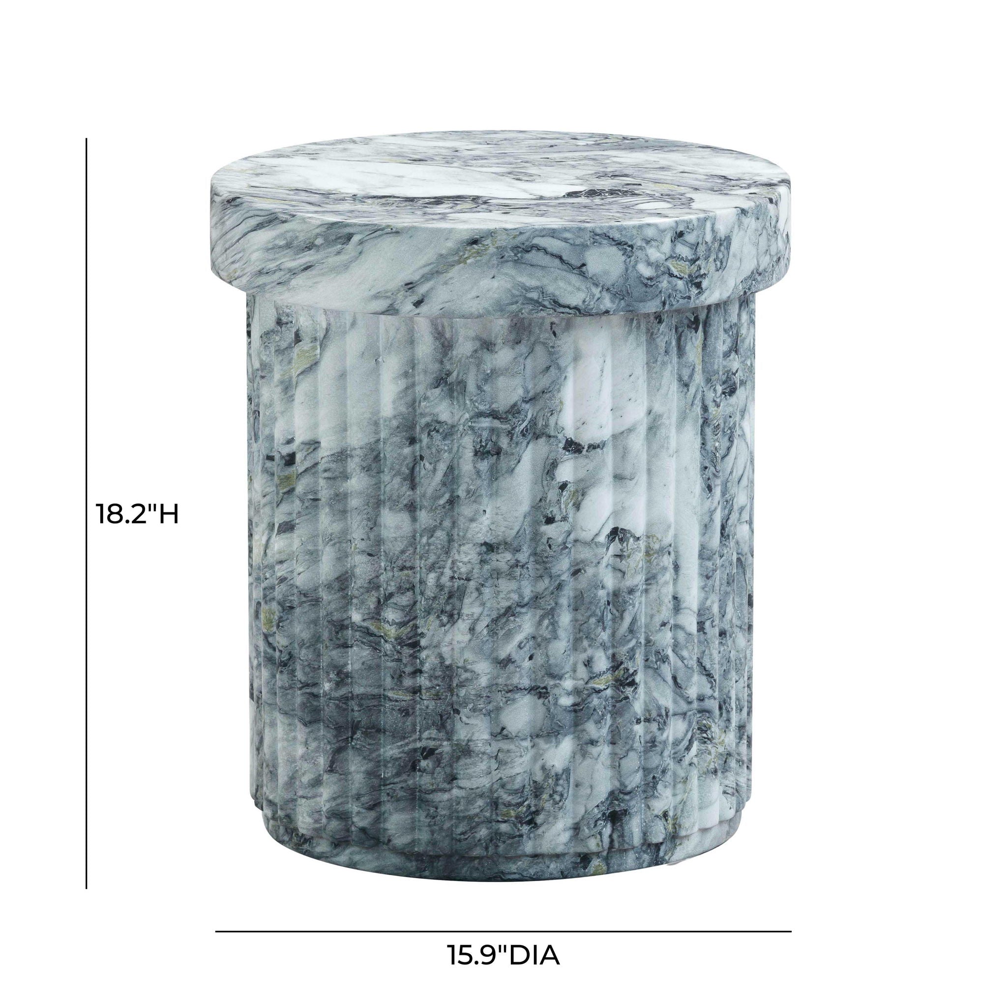 Serafina - Concrete Indoor / Outdoor Side Table - Marble Pattern