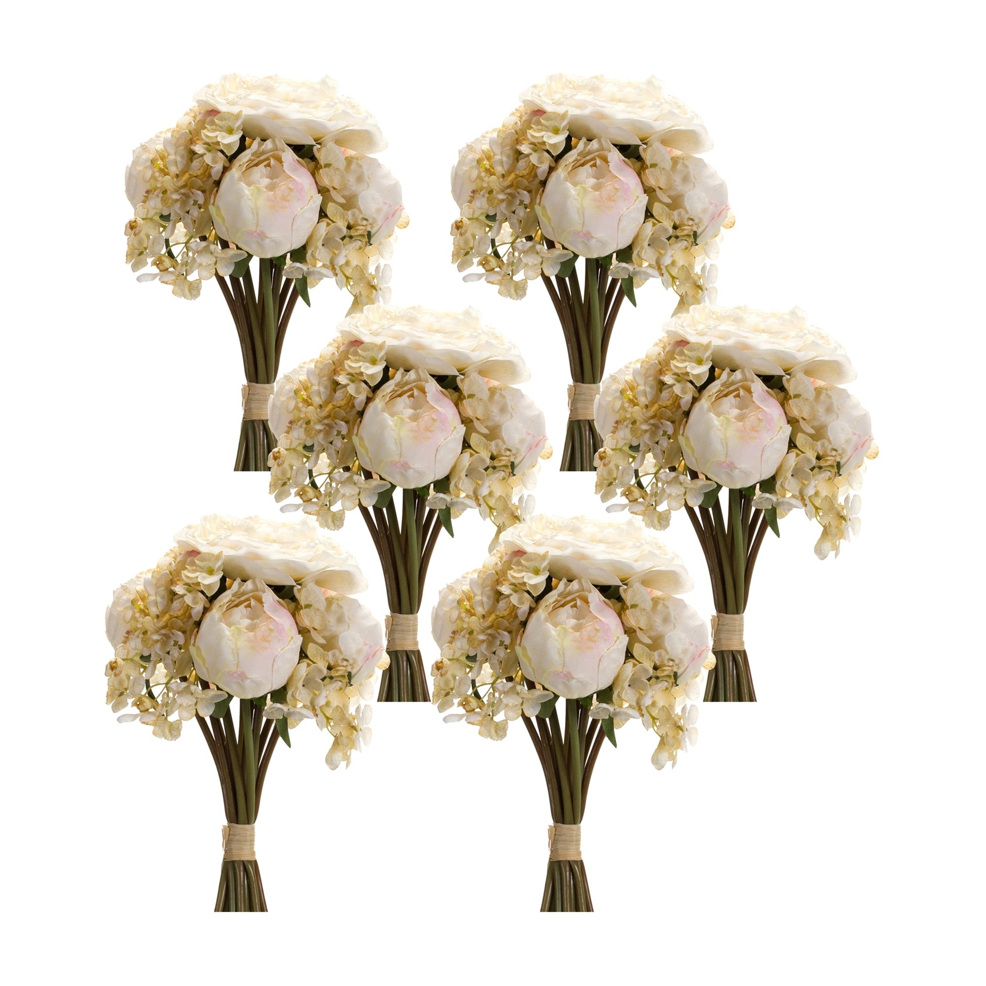Ivory-White-Peony-and-Hydrangea-Flower-Bouquet-(Set-of-6)-Artificial-Flowering-Plants