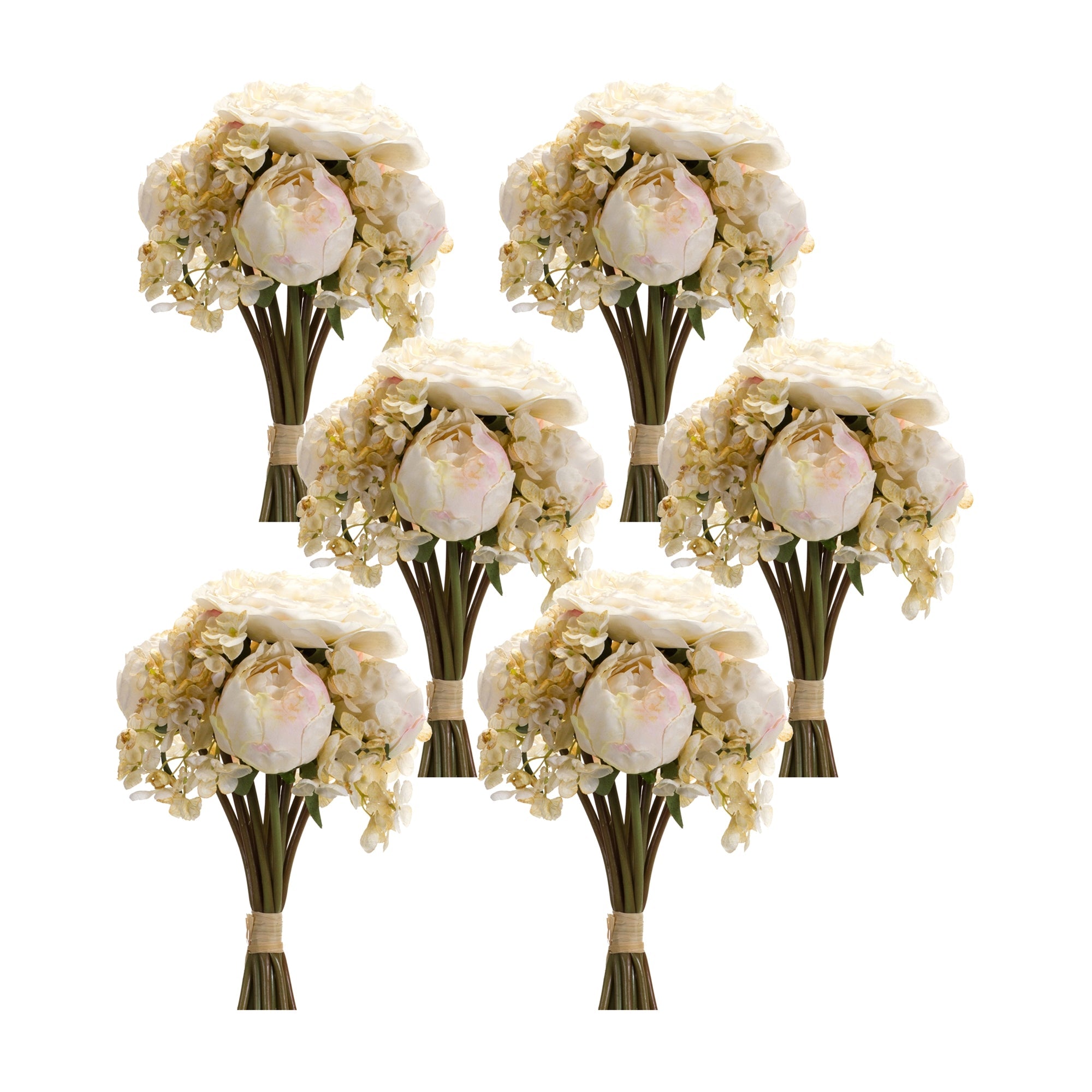 Ivory-White-Peony-and-Hydrangea-Flower-Bouquet-(Set-of-6)-Artificial-Flowering-Plants